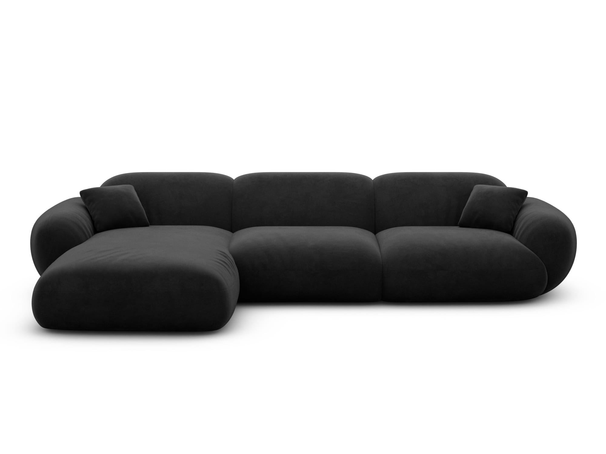 Polster Ecksofa Alcazar L Form kurz Schwarz