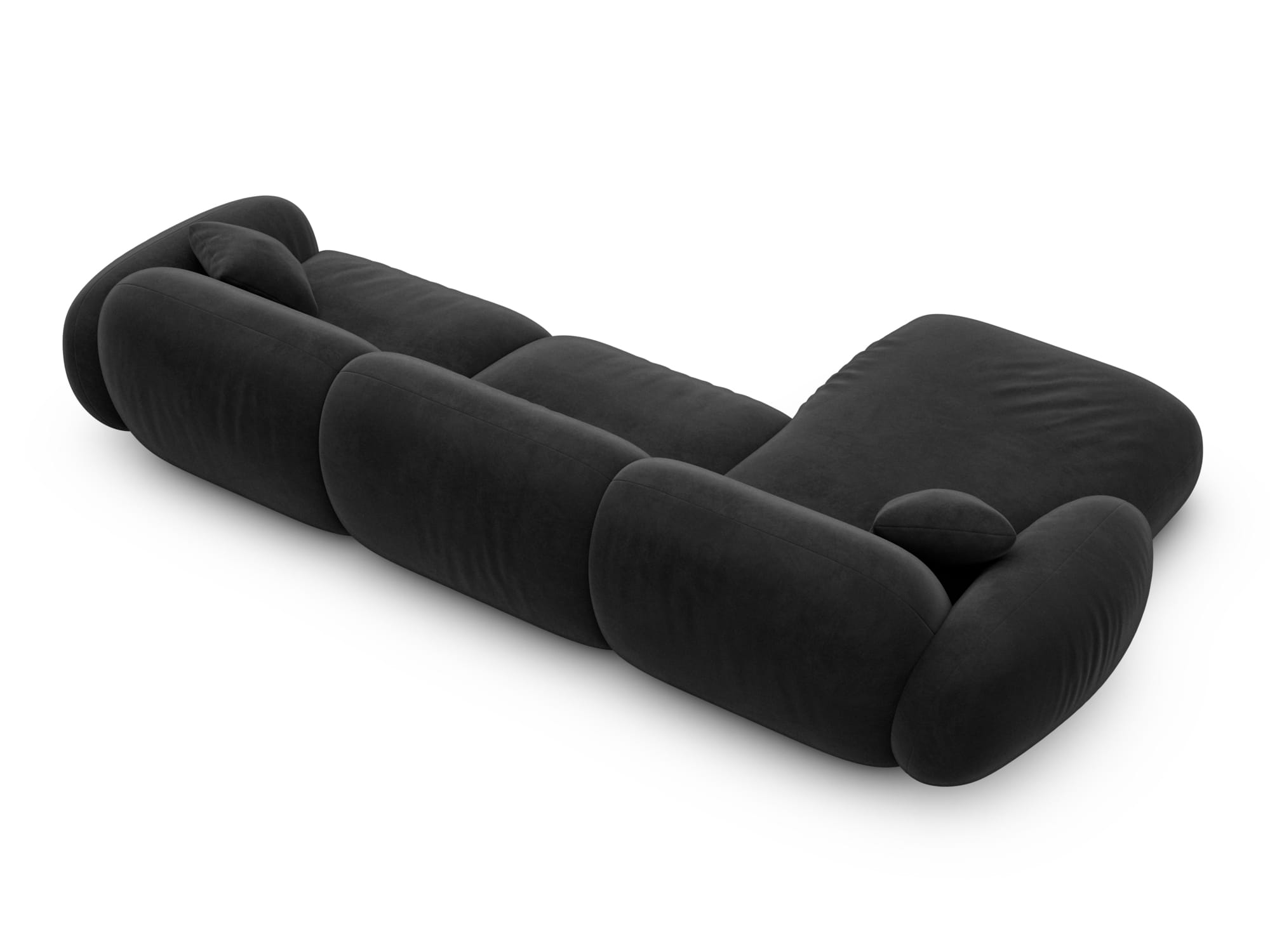 Polster Ecksofa Alcazar L Form kurz Schwarz