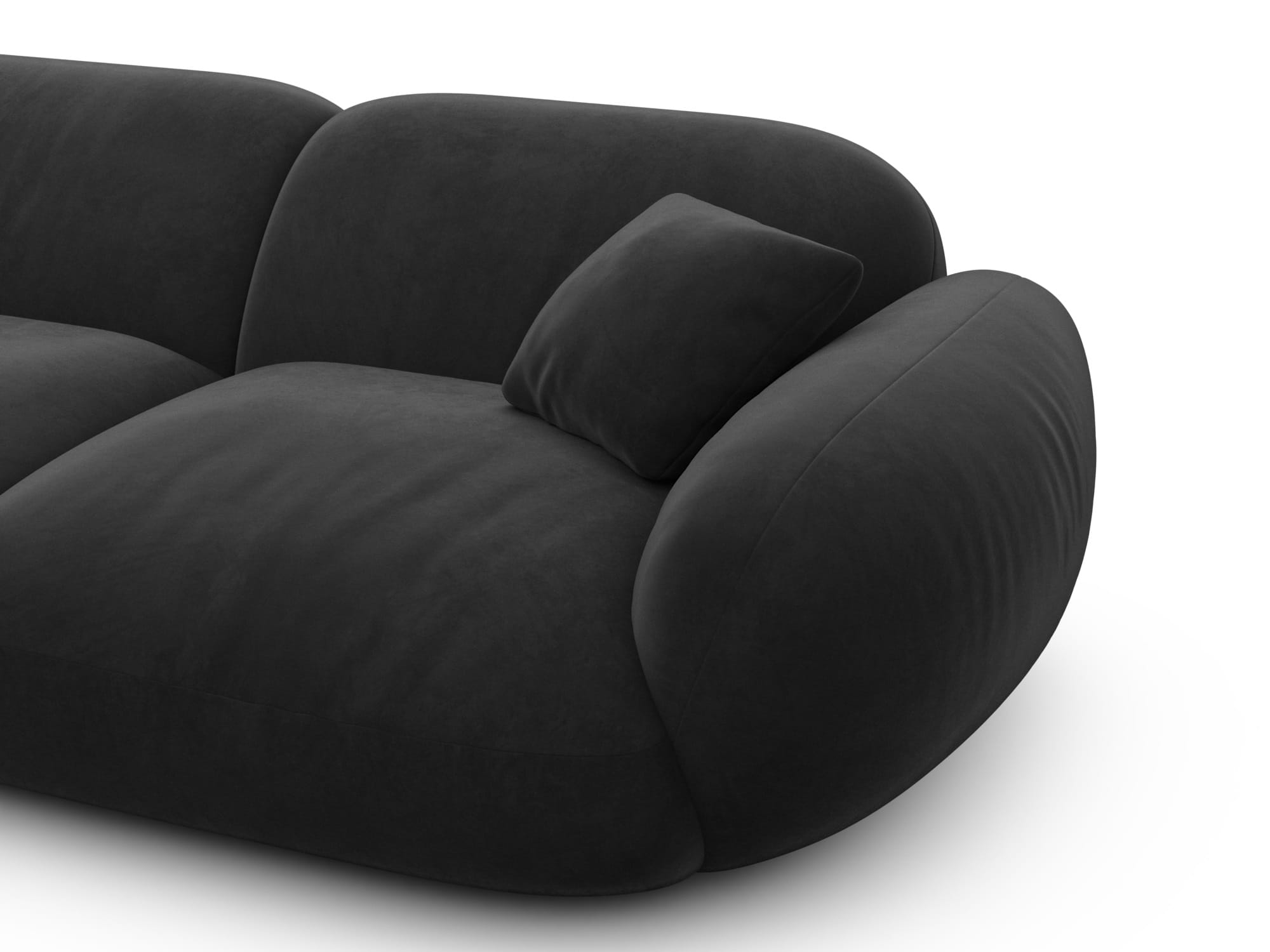 Polster Ecksofa Alcazar L Form kurz Schwarz