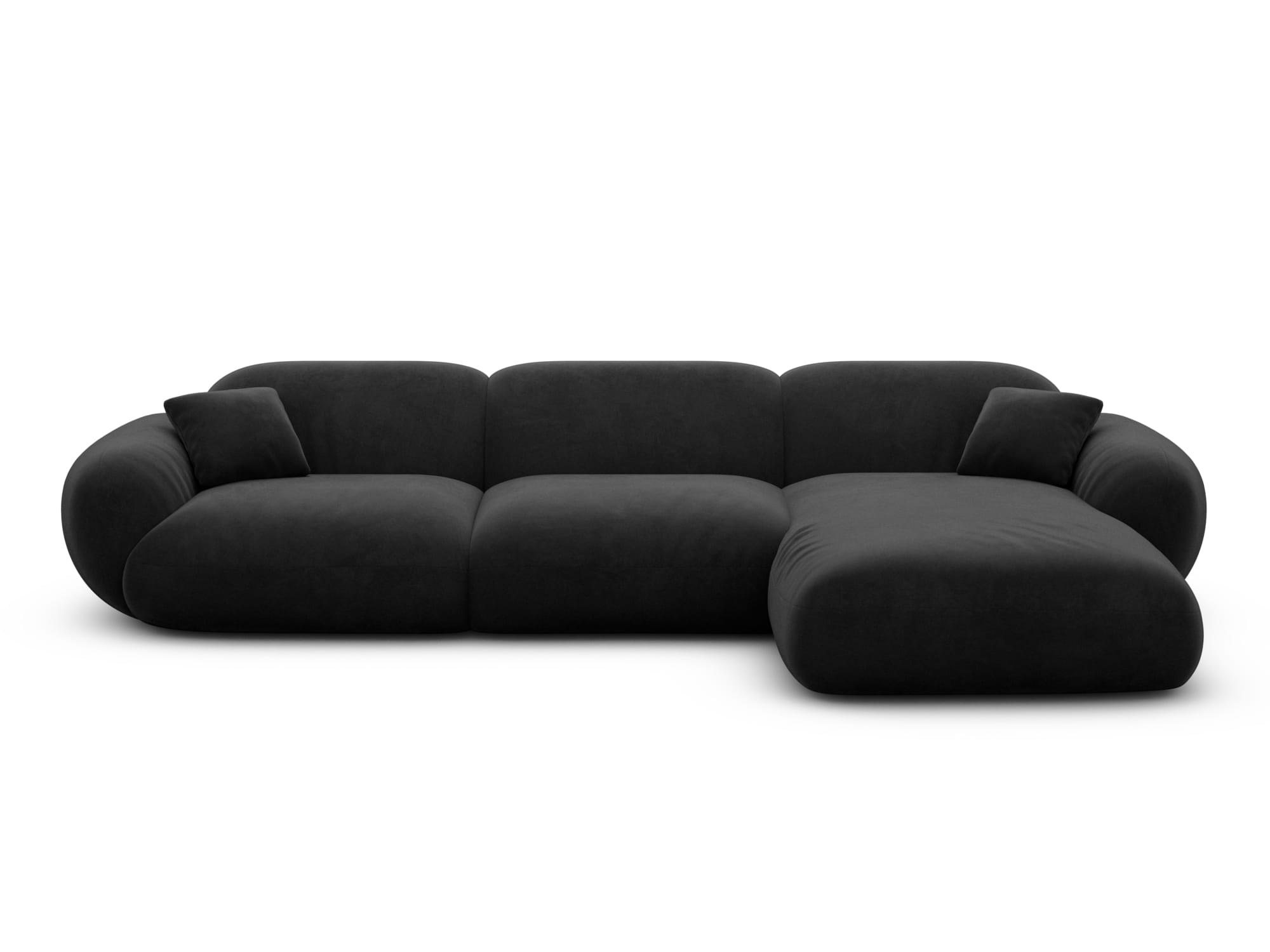 Polster Ecksofa Alcazar L Form kurz Schwarz