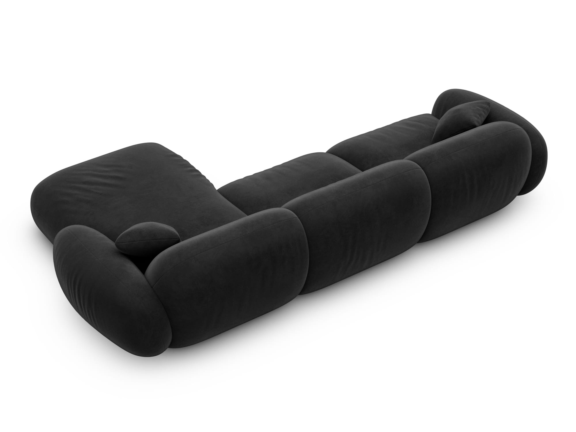 Polster Ecksofa Alcazar L Form kurz Schwarz