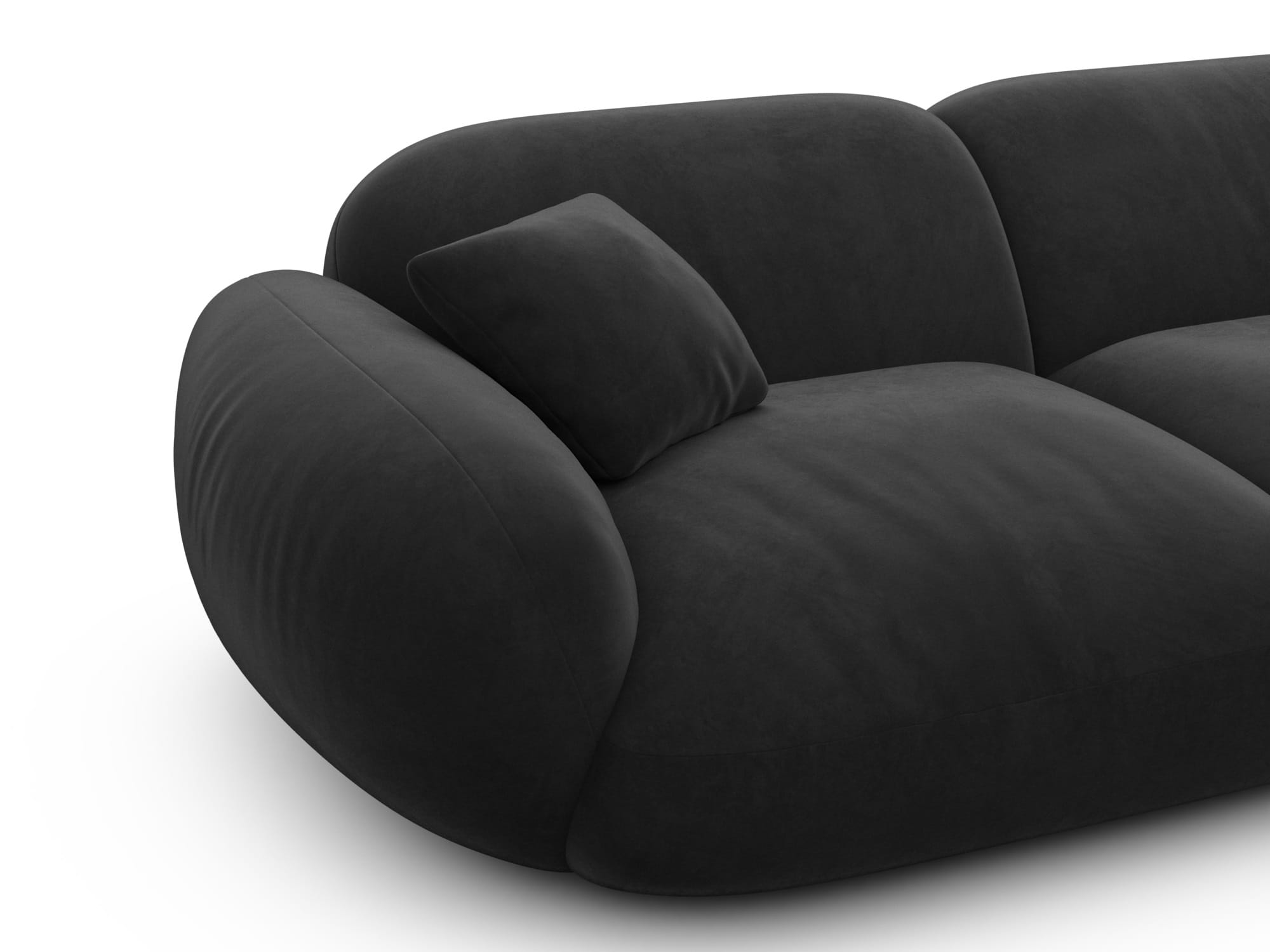 Polster Ecksofa Alcazar L Form kurz Schwarz