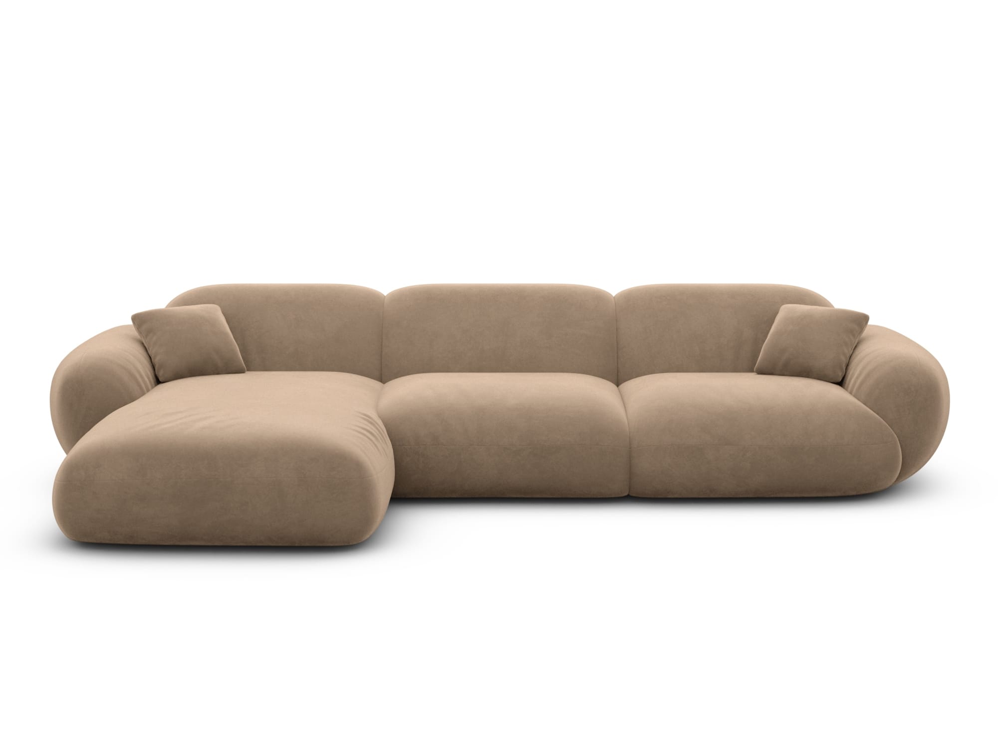 Polster Ecksofa Alcazar L Form kurz Braun