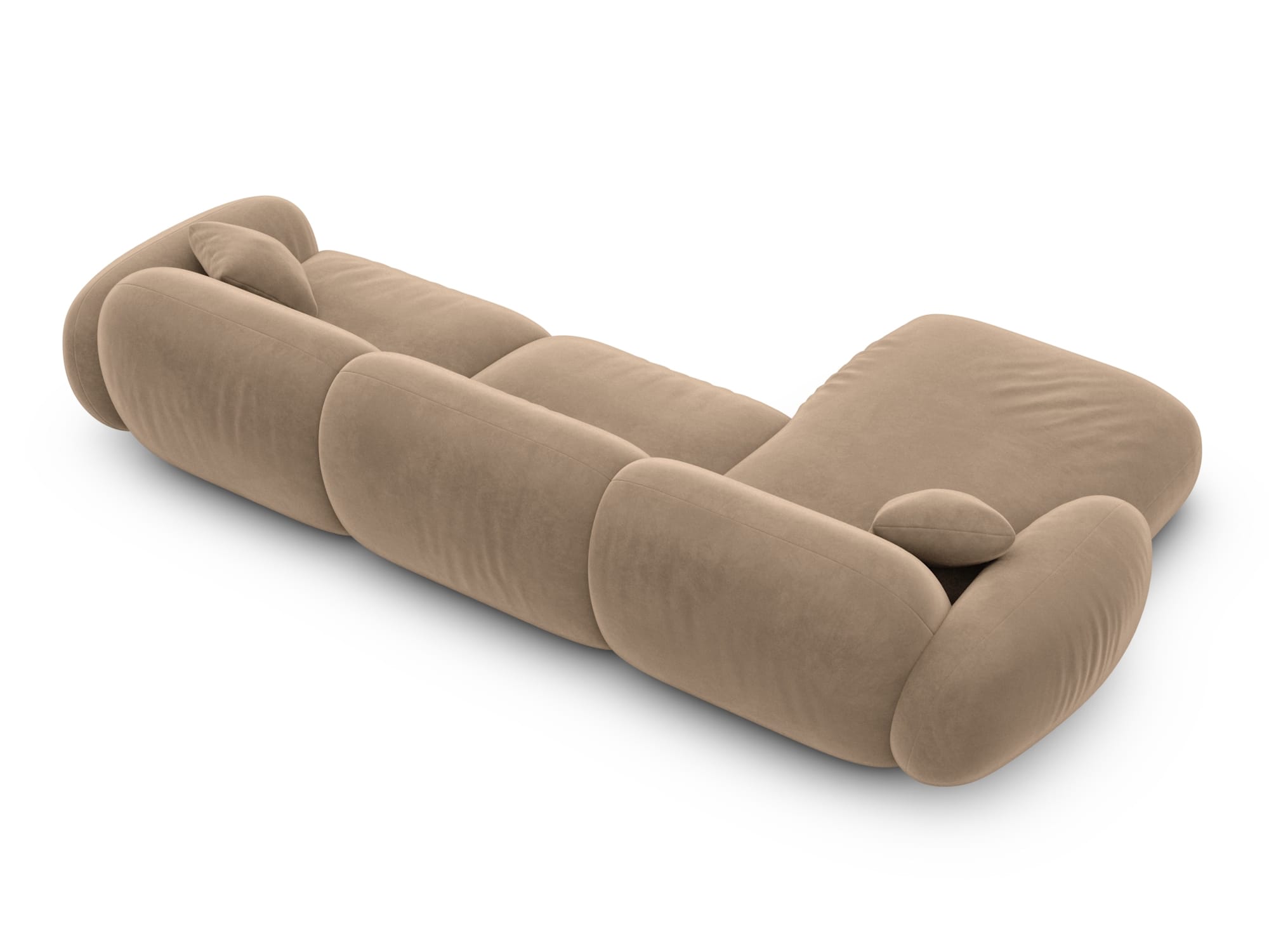 Polster Ecksofa Alcazar L Form kurz Braun