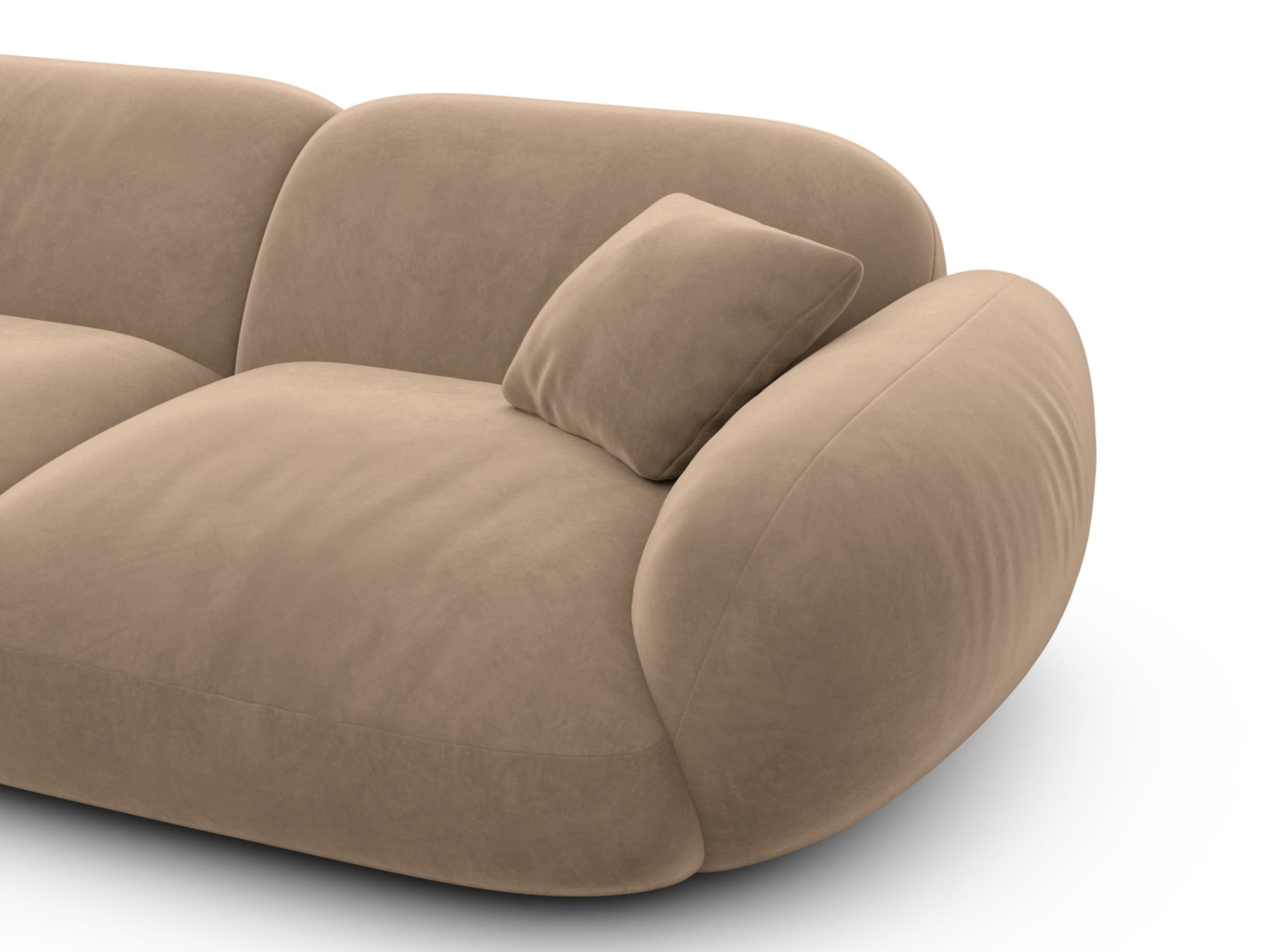 Polster Ecksofa Alcazar L Form kurz Braun
