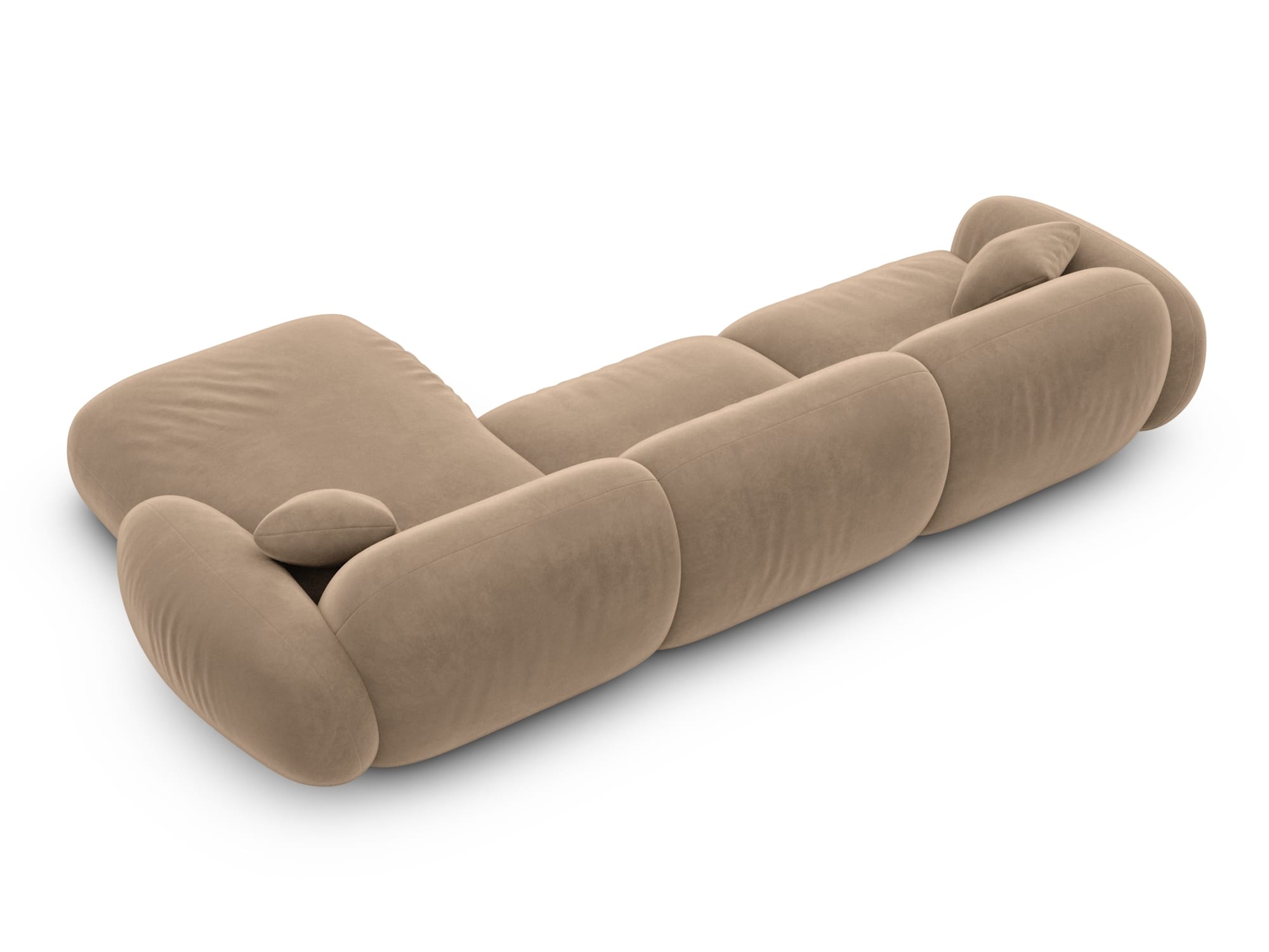 Polster Ecksofa Alcazar L Form kurz Braun