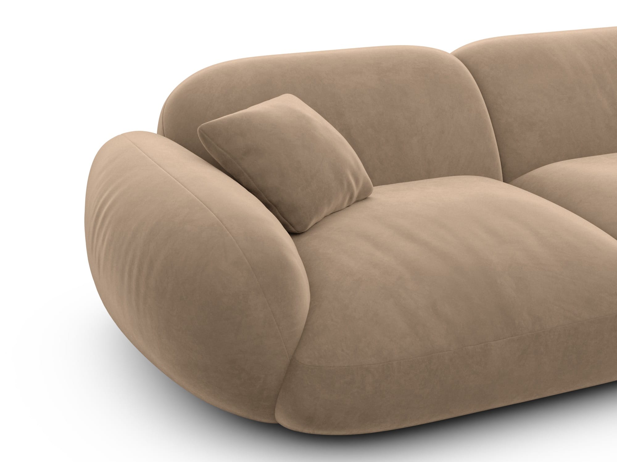 Polster Ecksofa Alcazar L Form kurz Braun