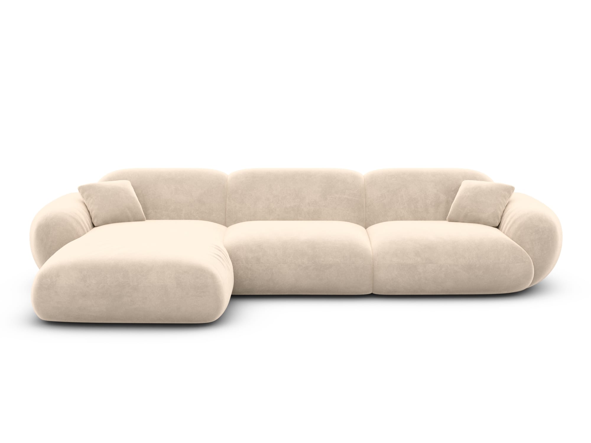 Polster Ecksofa Alcazar L Form kurz Creme
