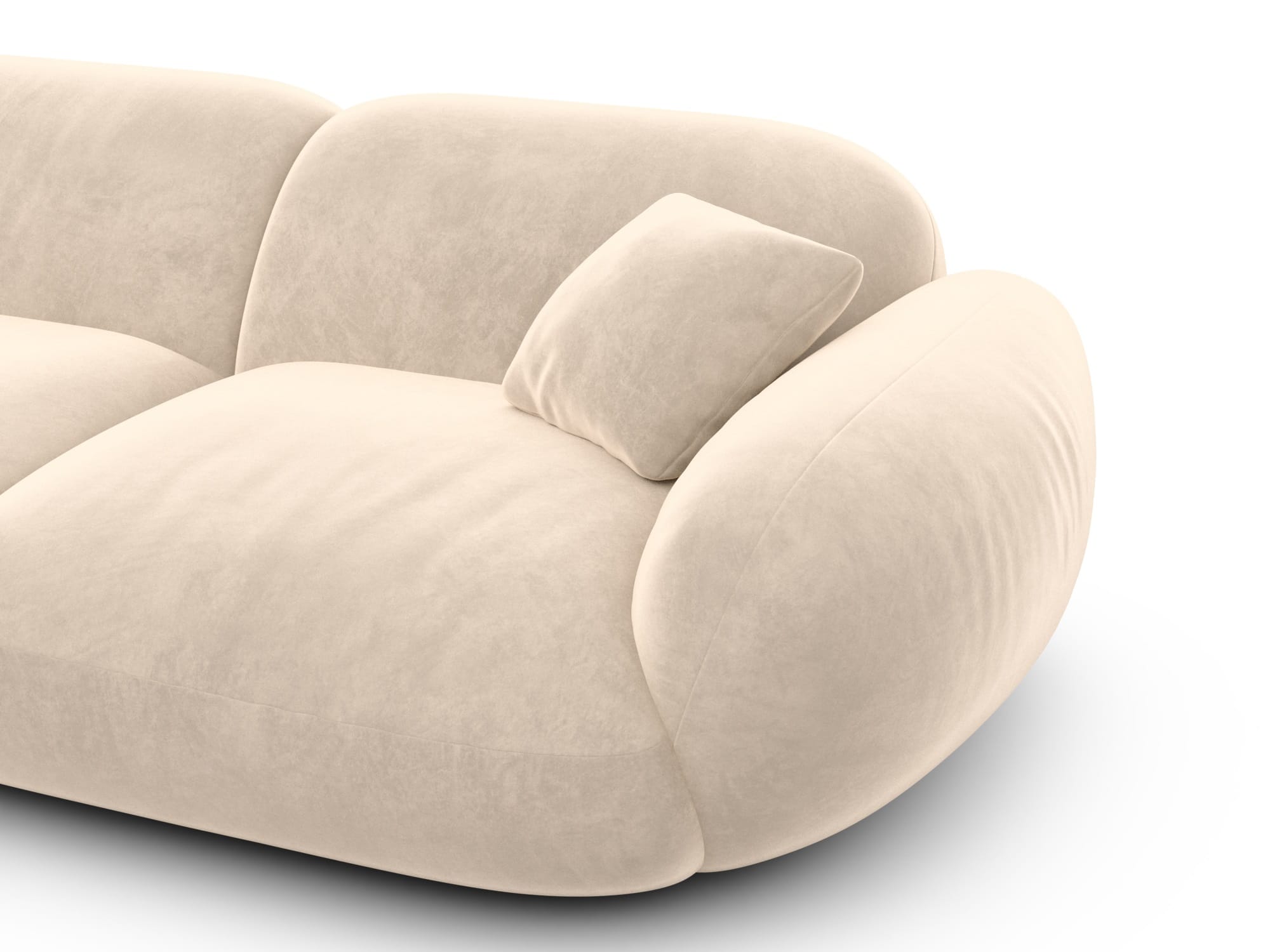 Polster Ecksofa Alcazar L Form kurz Creme