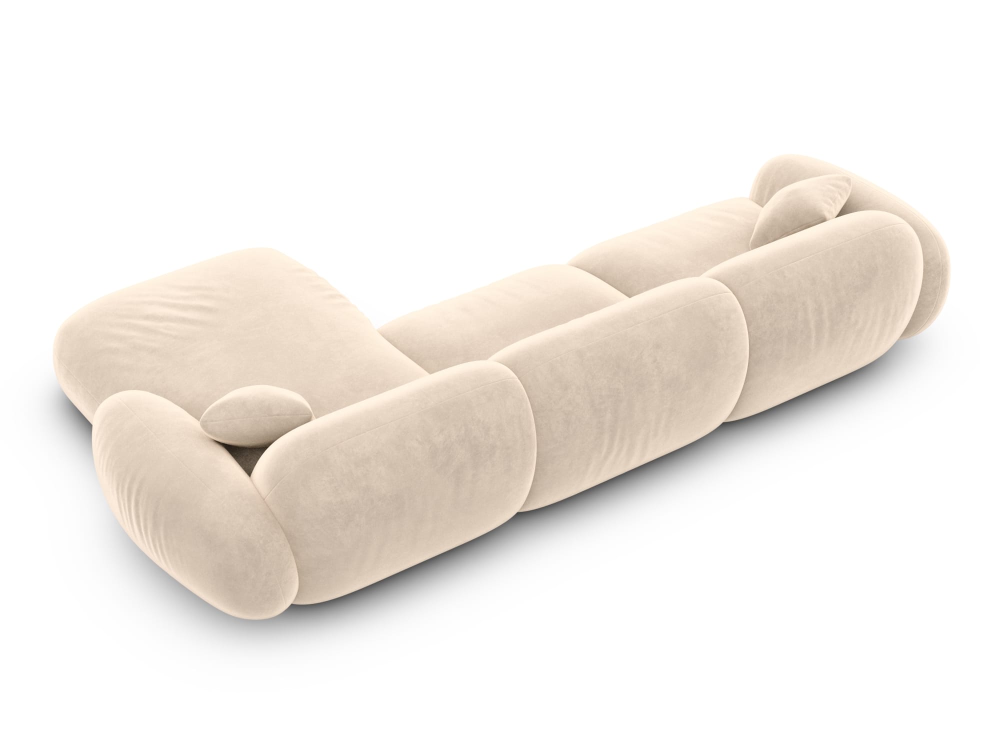 Polster Ecksofa Alcazar L Form kurz Creme