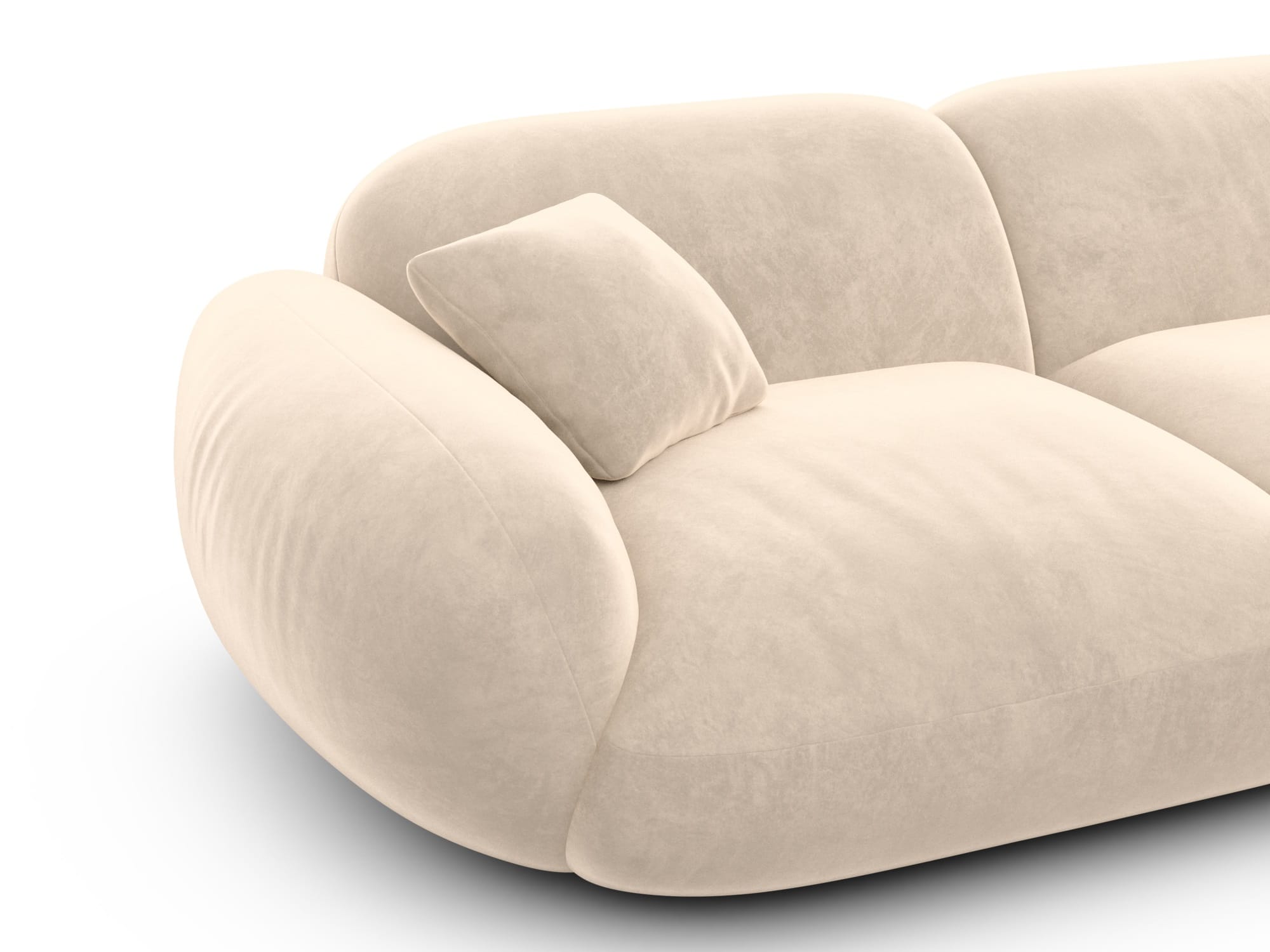 Polster Ecksofa Alcazar L Form kurz Creme