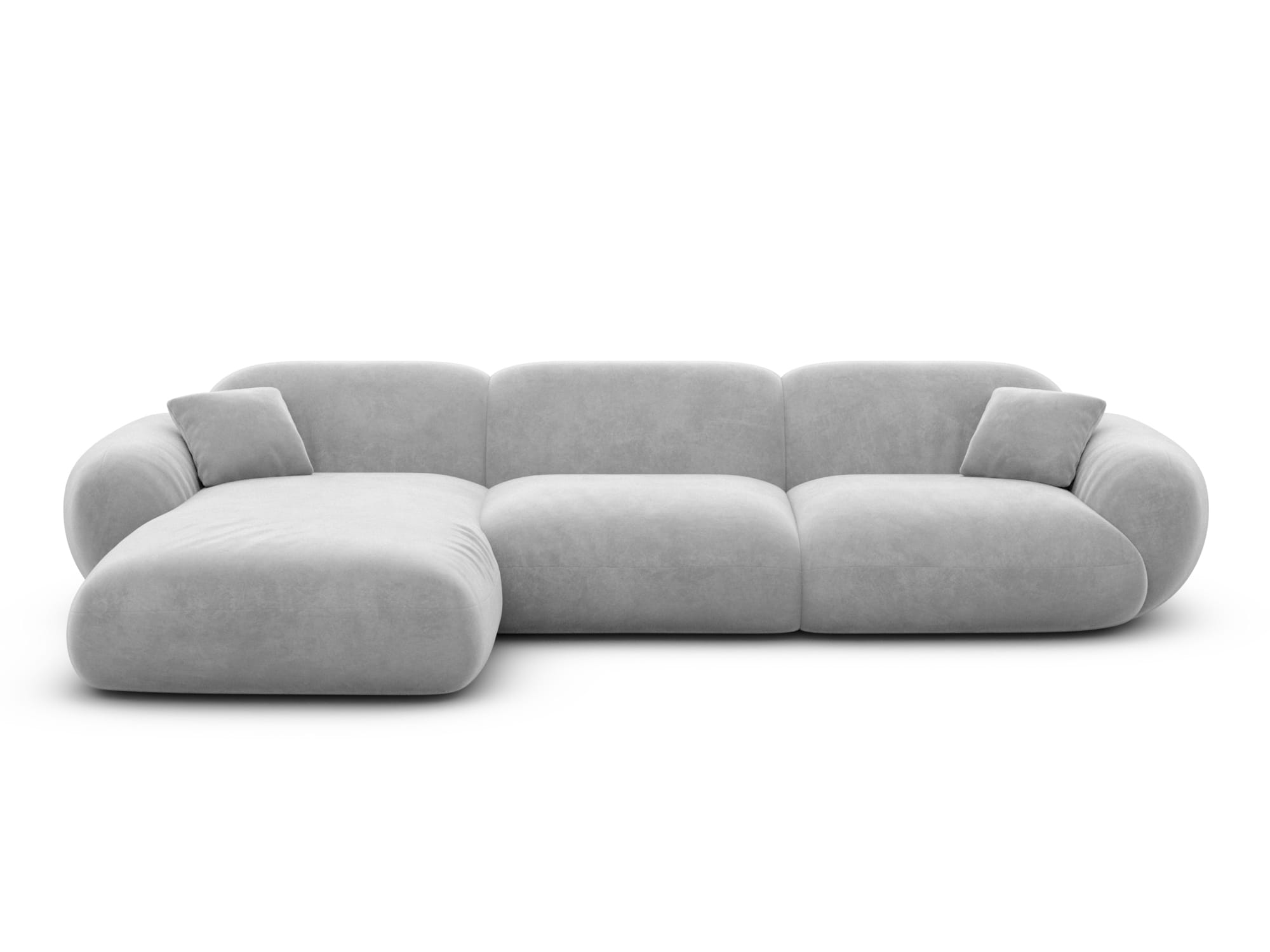 Polster Ecksofa Alcazar L Form kurz Hellgrau