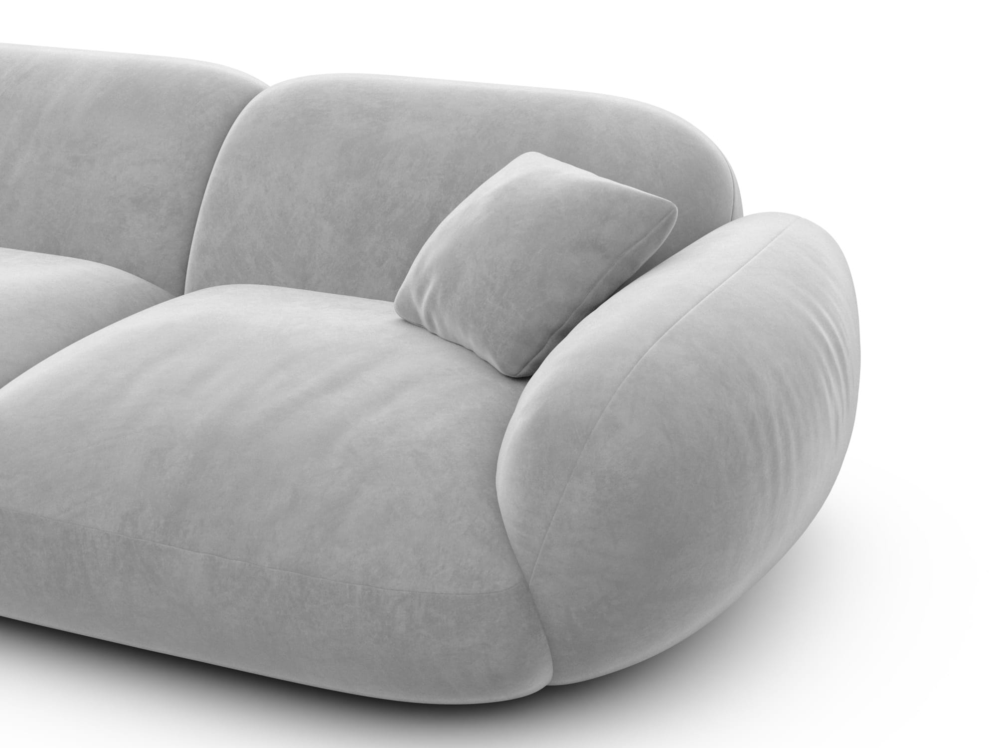 Polster Ecksofa Alcazar L Form kurz Hellgrau