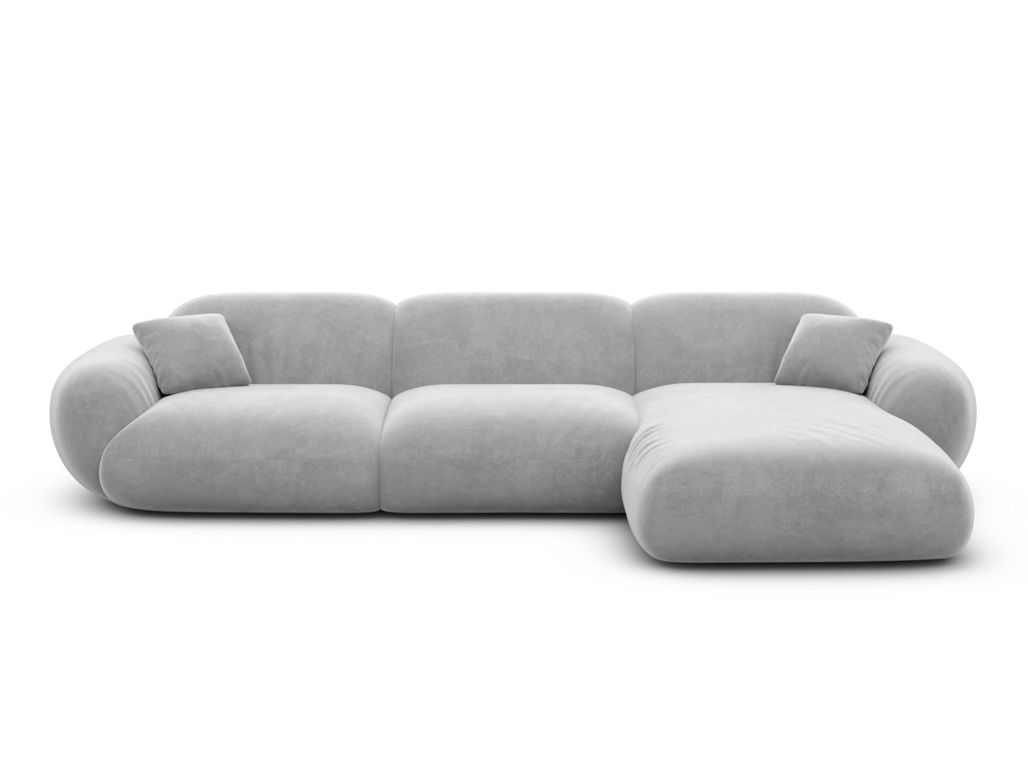 Polster Ecksofa Alcazar L Form kurz Hellgrau