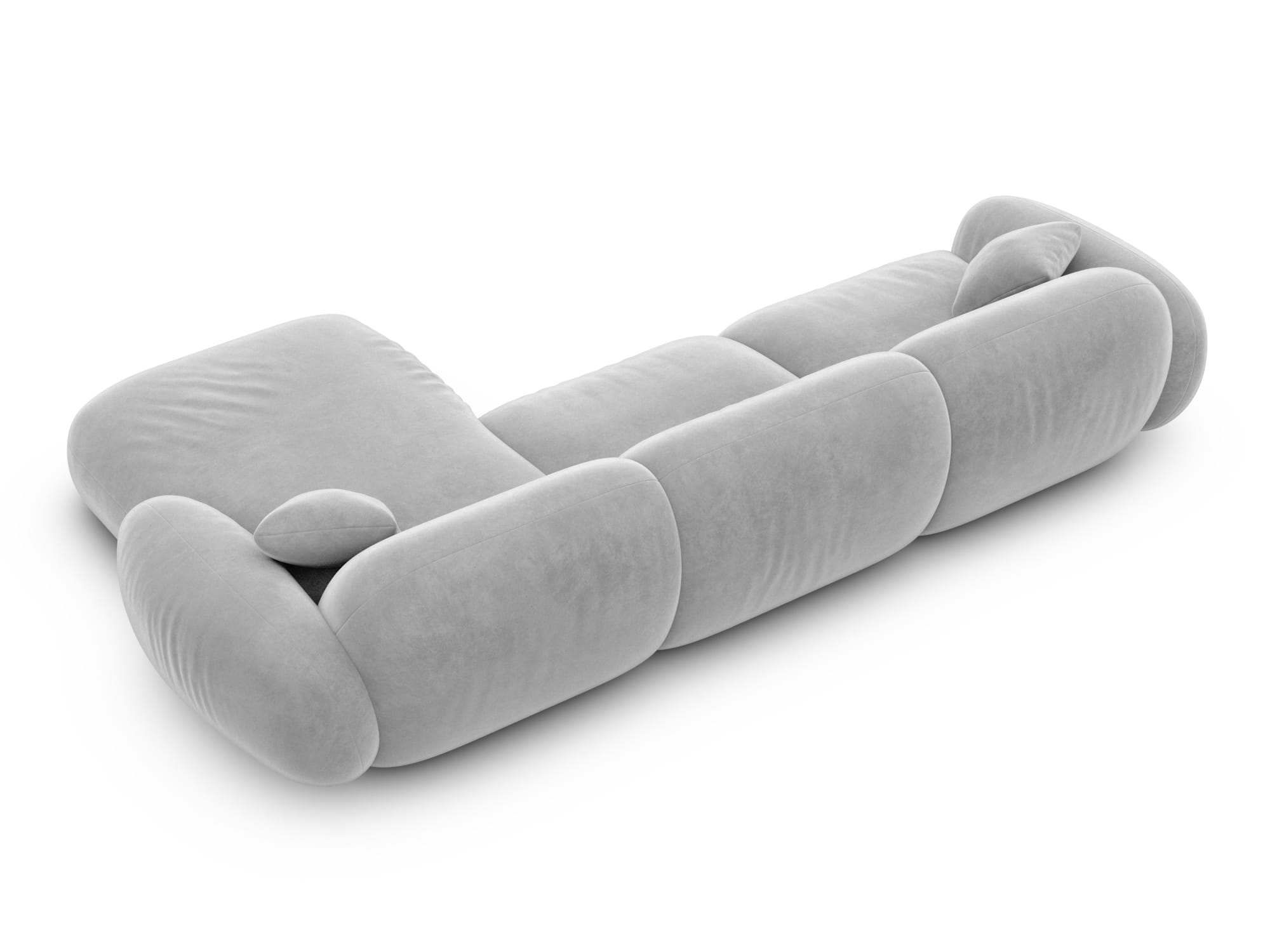 Polster Ecksofa Alcazar L Form kurz Hellgrau