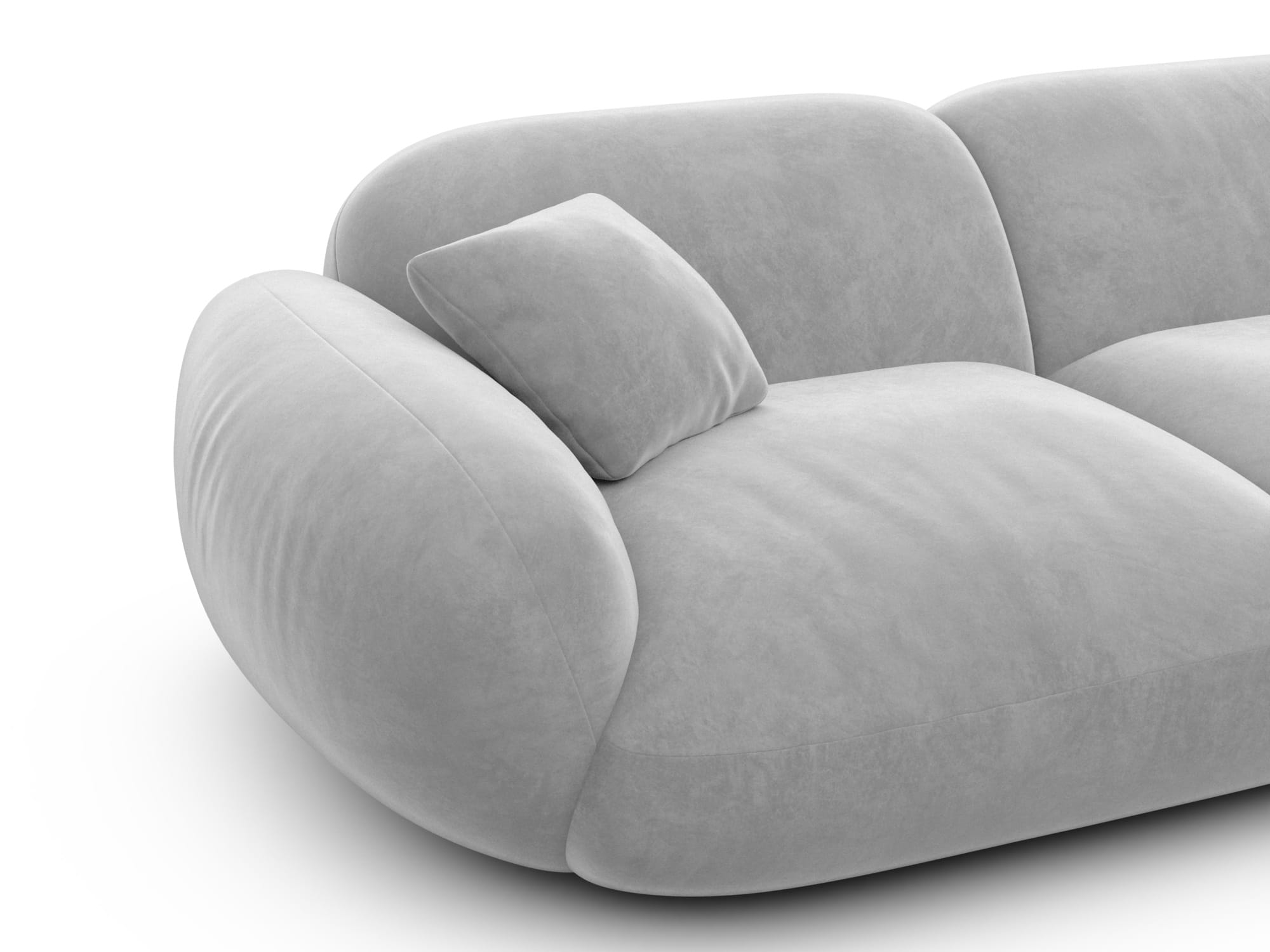 Polster Ecksofa Alcazar L Form kurz Hellgrau