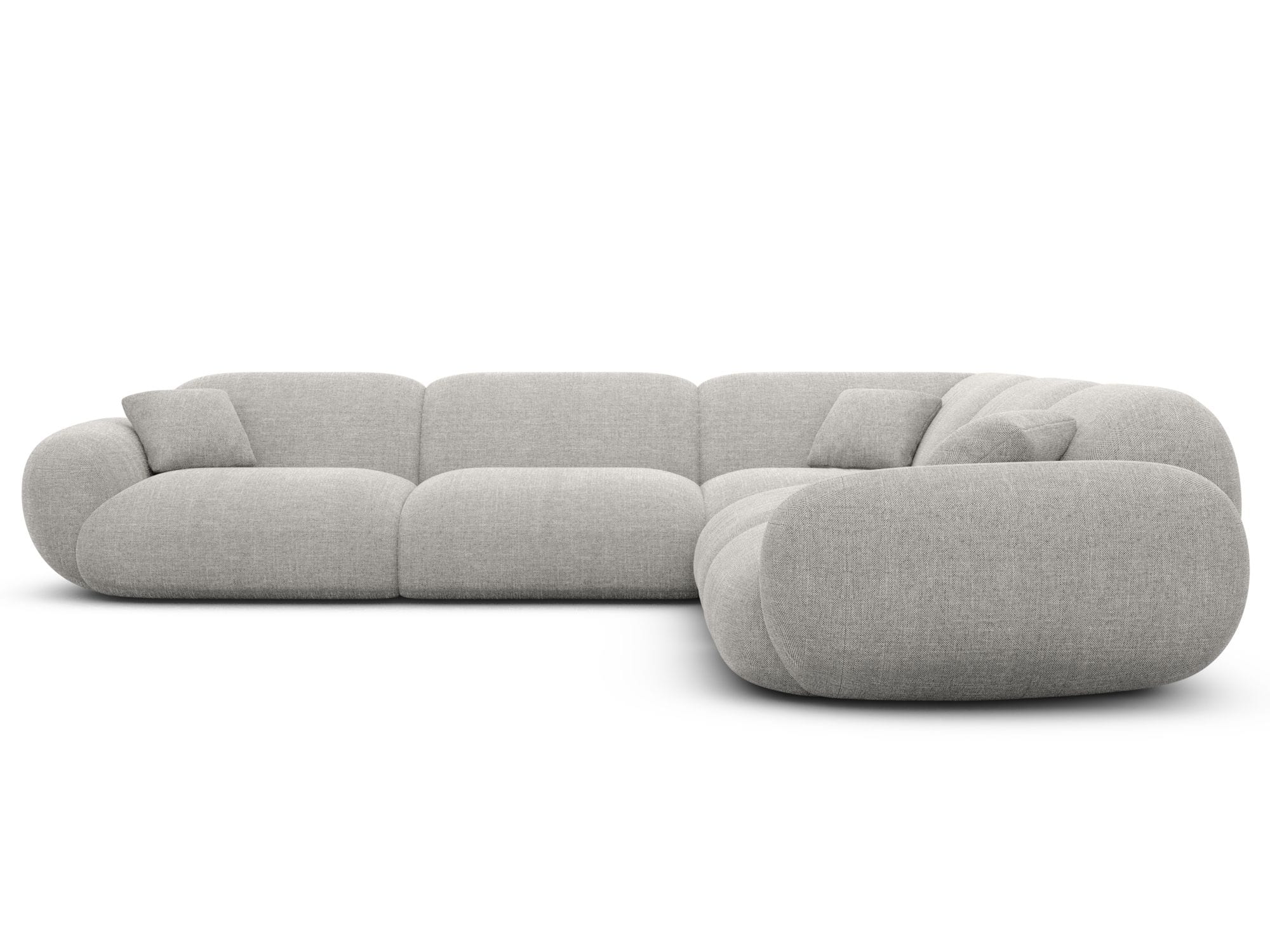 Ecksofa Alcazar L-Form aus Stoff Hellgrau