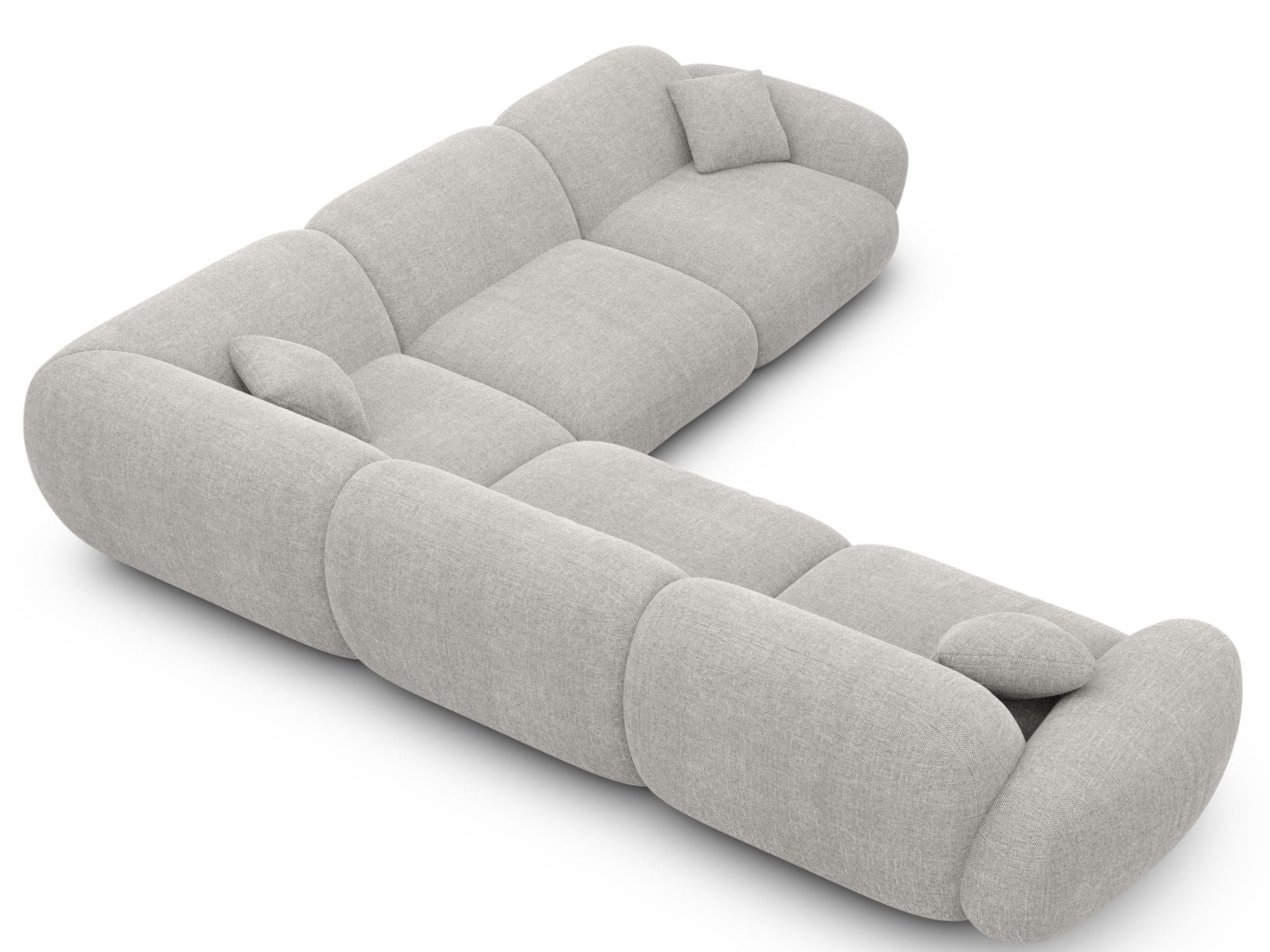 Ecksofa Alcazar L-Form aus Stoff Hellgrau