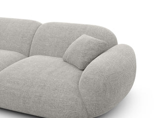 Ecksofa Alcazar L-Form aus Stoff Hellgrau