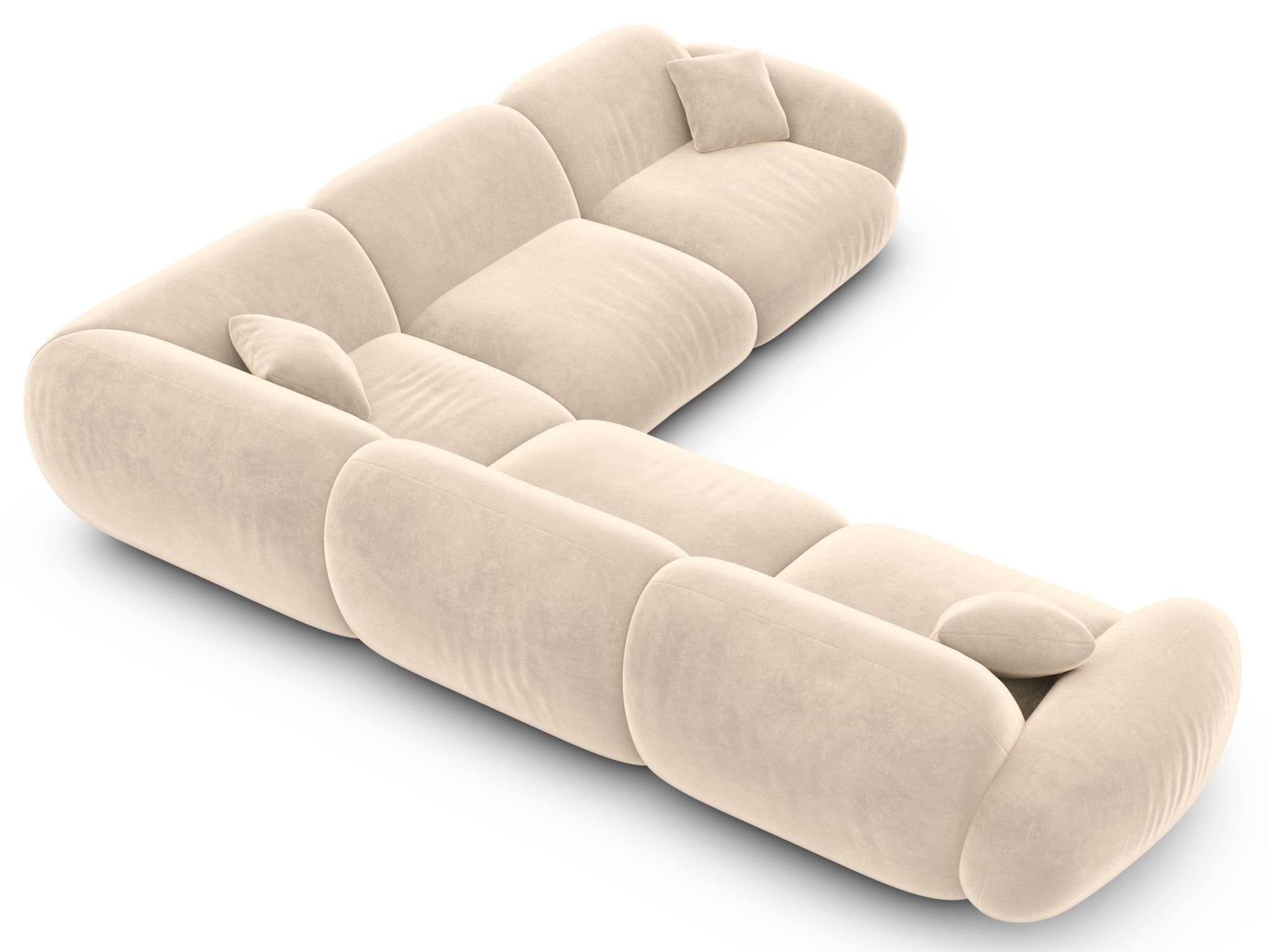 Ecksofa Alcazar L Form aus Stoff creme