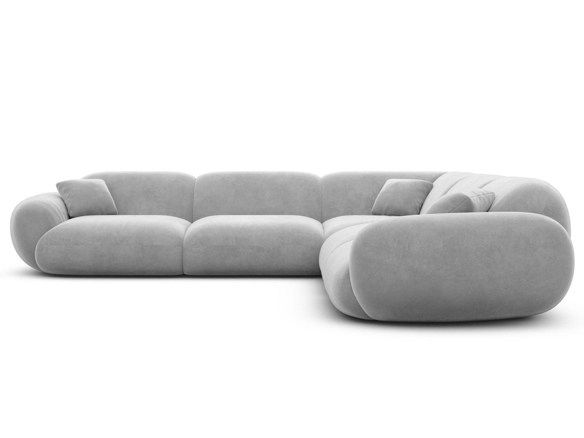 Ecksofa Alcazar L Form aus Stoff hellgrau