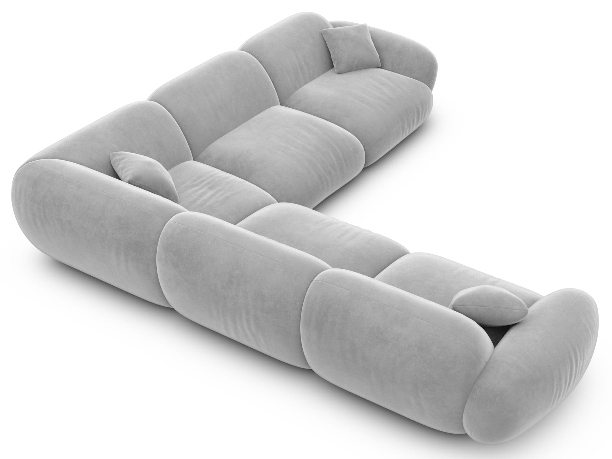 Ecksofa Alcazar L Form aus Stoff hellgrau