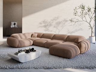 XL Stoff Wohnlandschaft Alcazar U-Form Braun