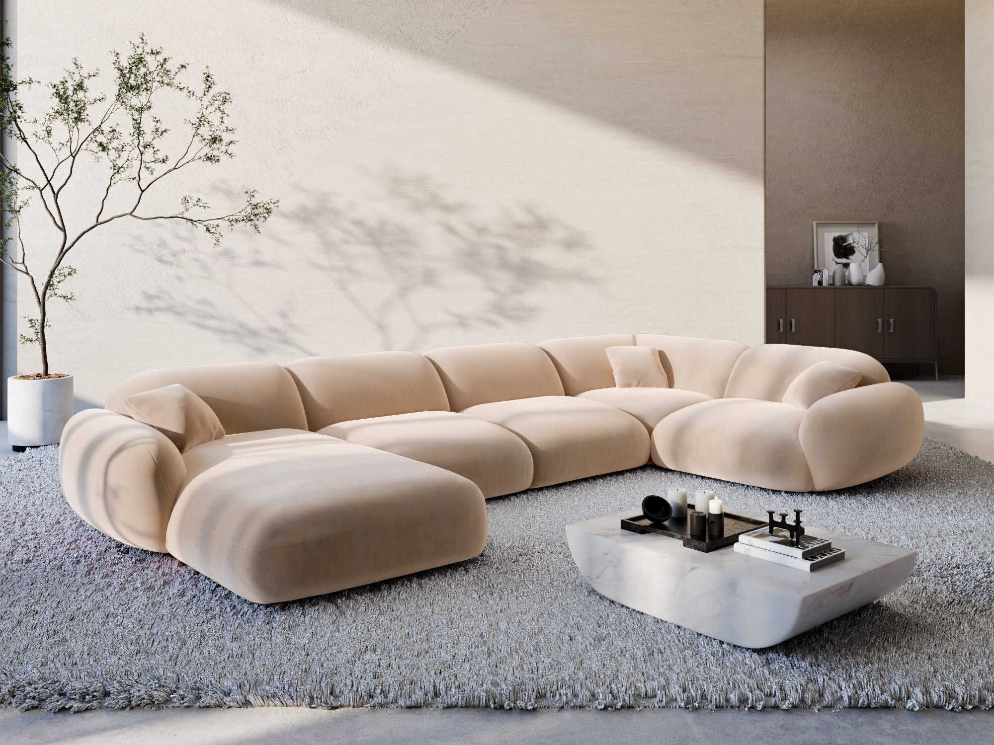 Polster Wohnlandschaft Alcazar XL U-Form Beige