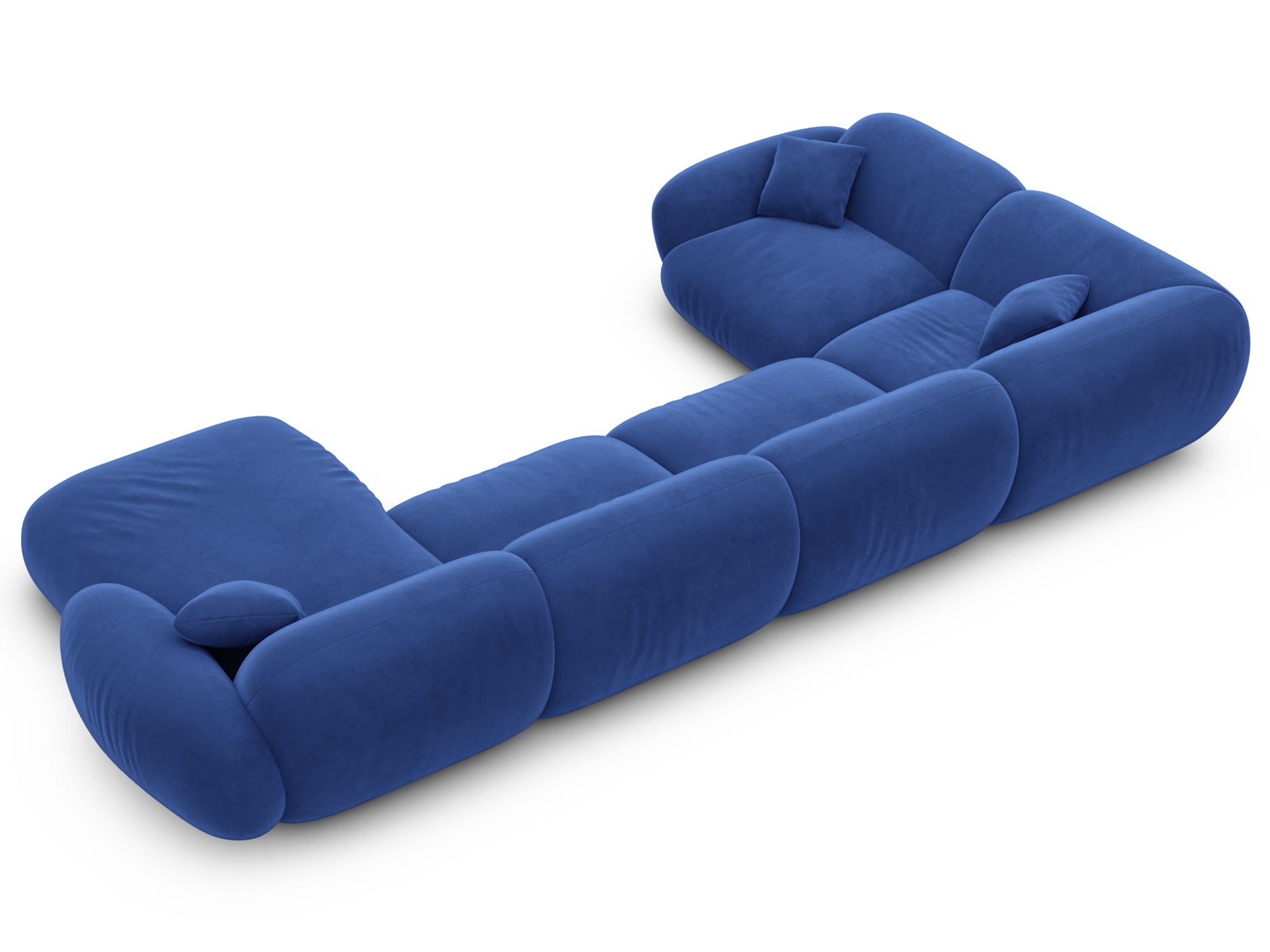 XL Stoff Wohnlandschaft Alcazar dunkelblau