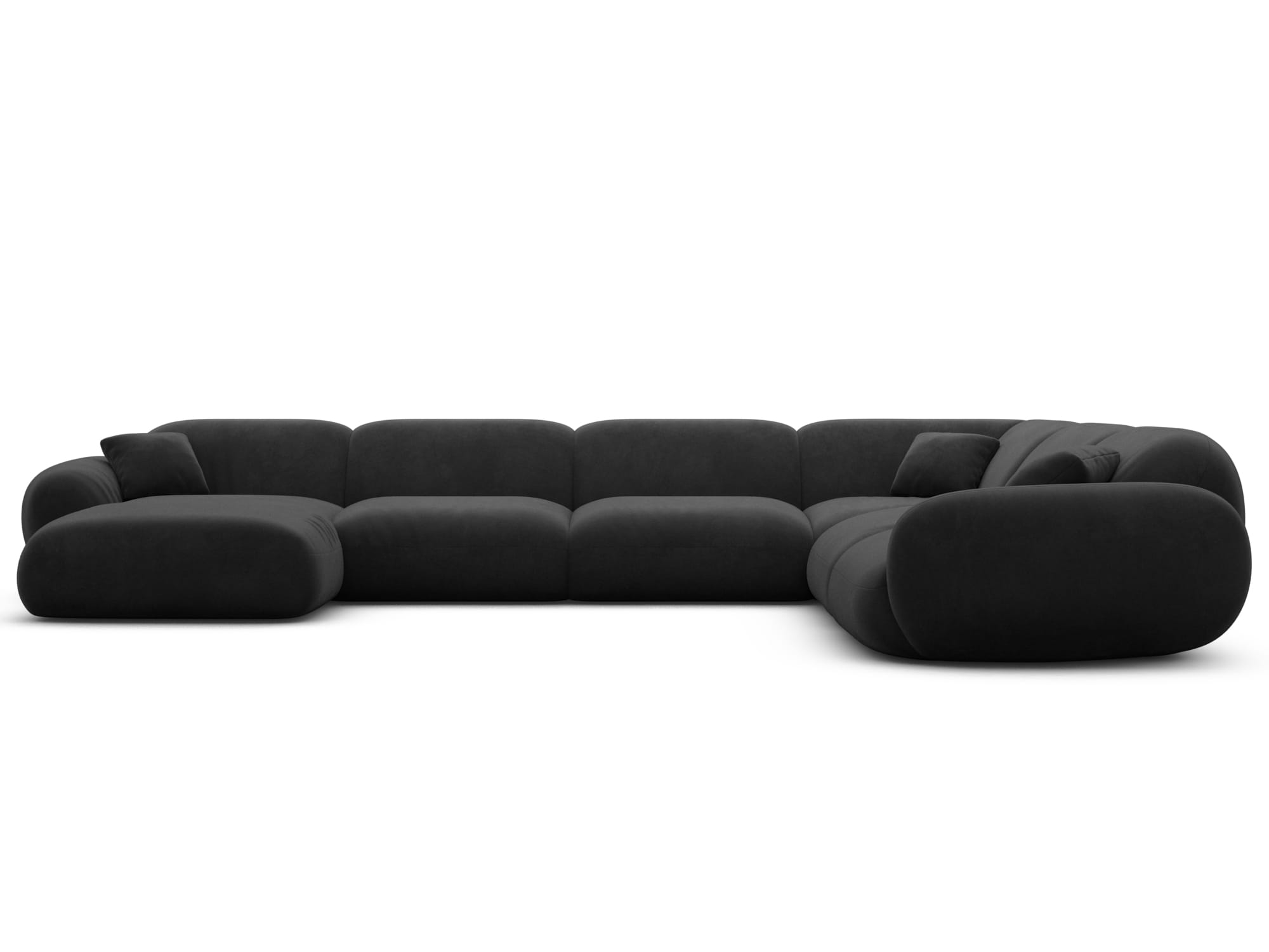 Polster Wohnlandschaft Alcazar XXL U-Form Schwarz