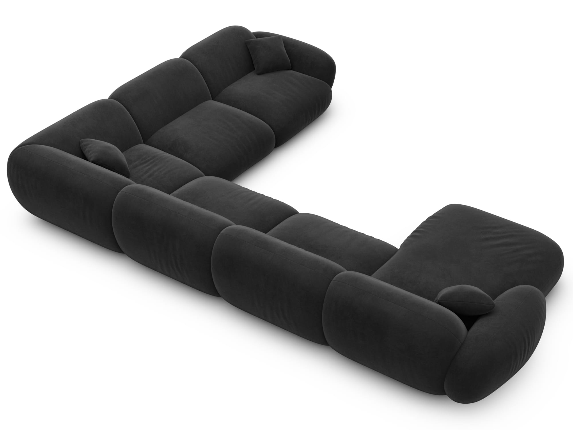 Polster Wohnlandschaft Alcazar XXL U-Form Schwarz