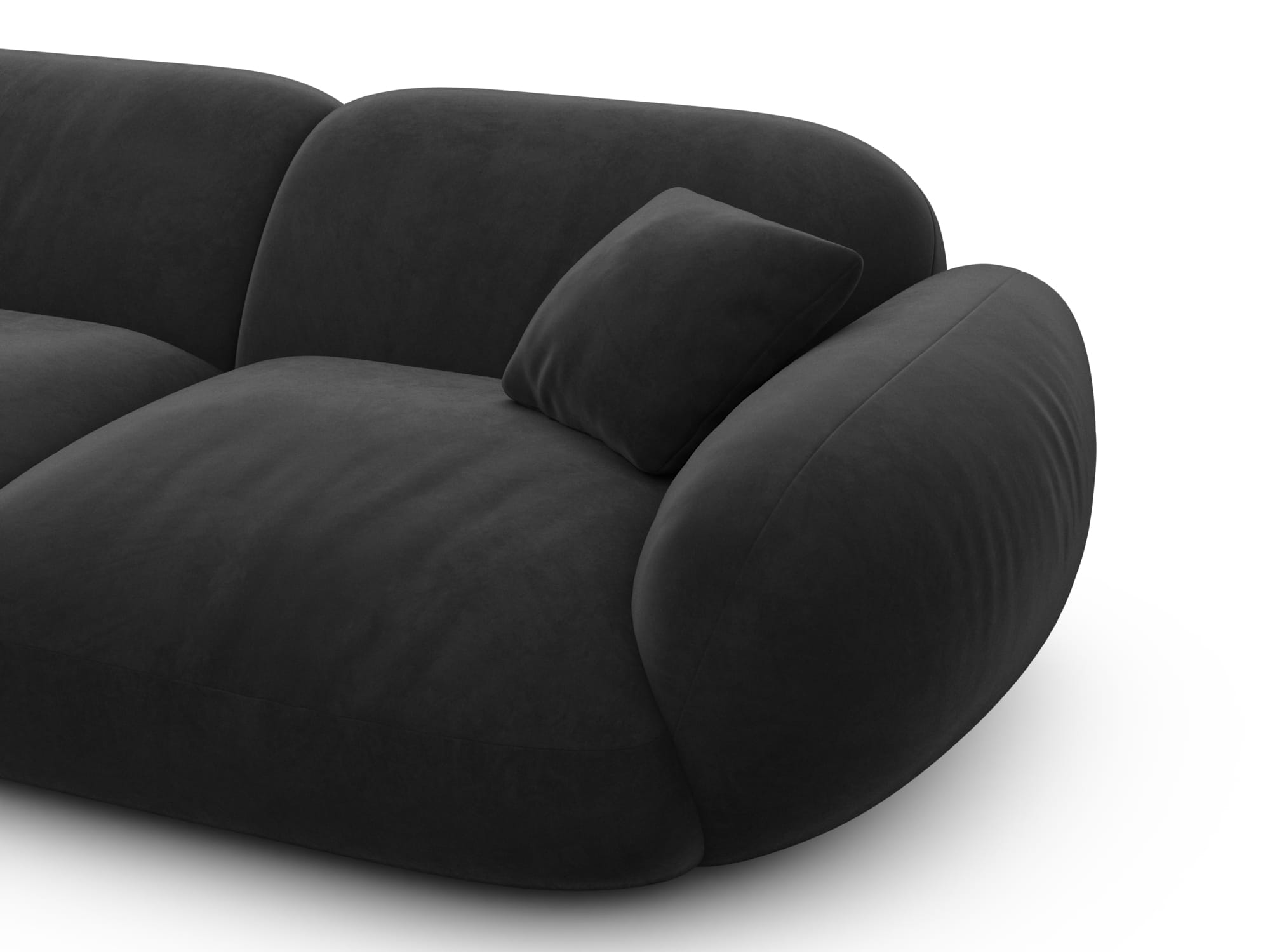 Polster Wohnlandschaft Alcazar XXL U-Form Schwarz
