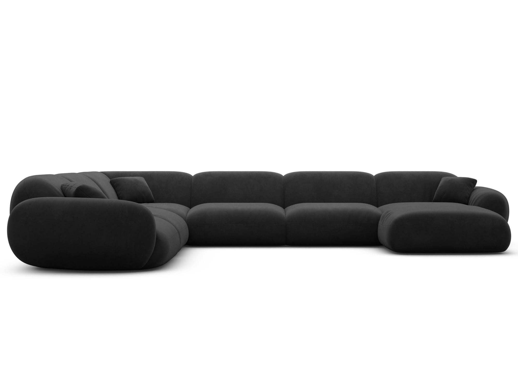 Polster Wohnlandschaft Alcazar XXL U-Form Schwarz