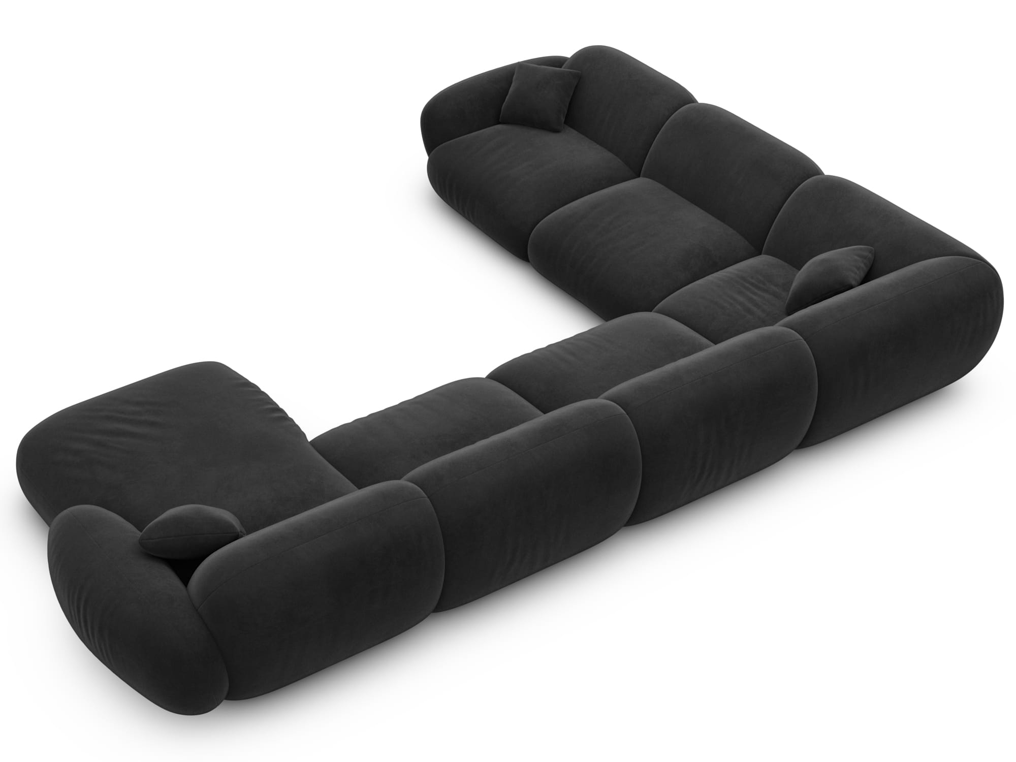 Polster Wohnlandschaft Alcazar XXL U-Form Schwarz