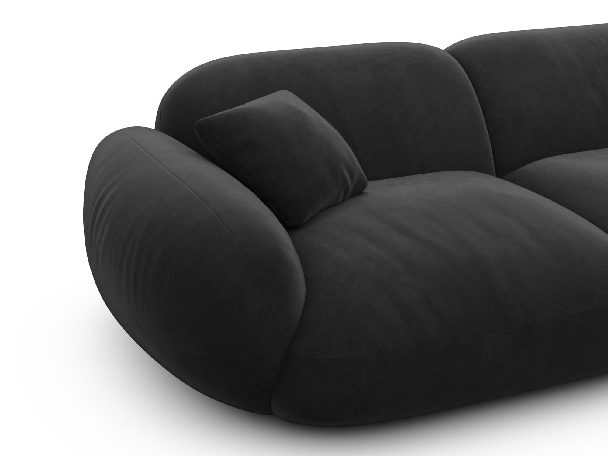Polster Wohnlandschaft Alcazar XXL U-Form Schwarz