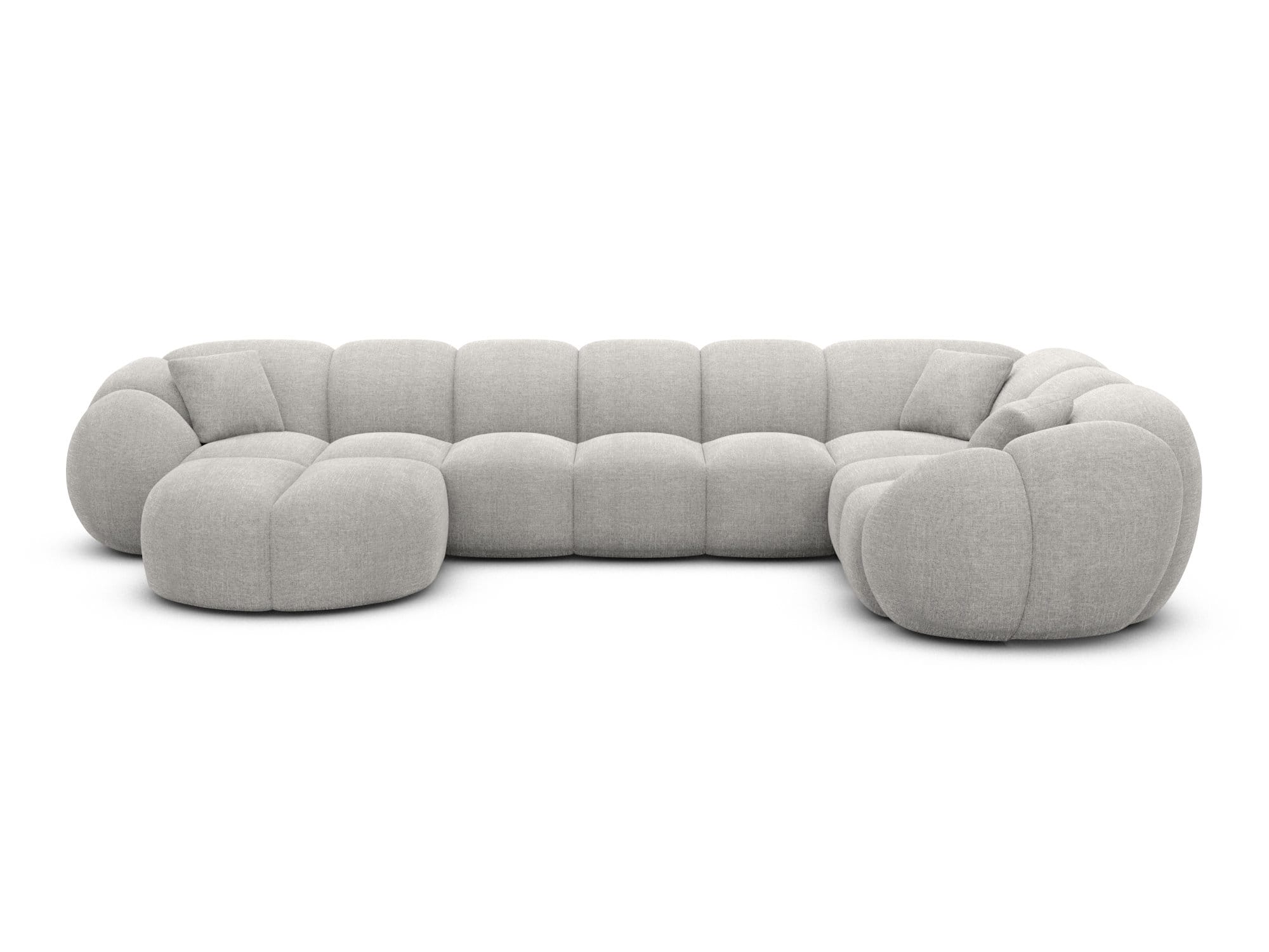 Wohnlandschaft Valderosa XL U-Form in Stoff Hellgrau