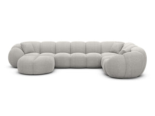 Wohnlandschaft Valderosa XL U-Form in Stoff Hellgrau