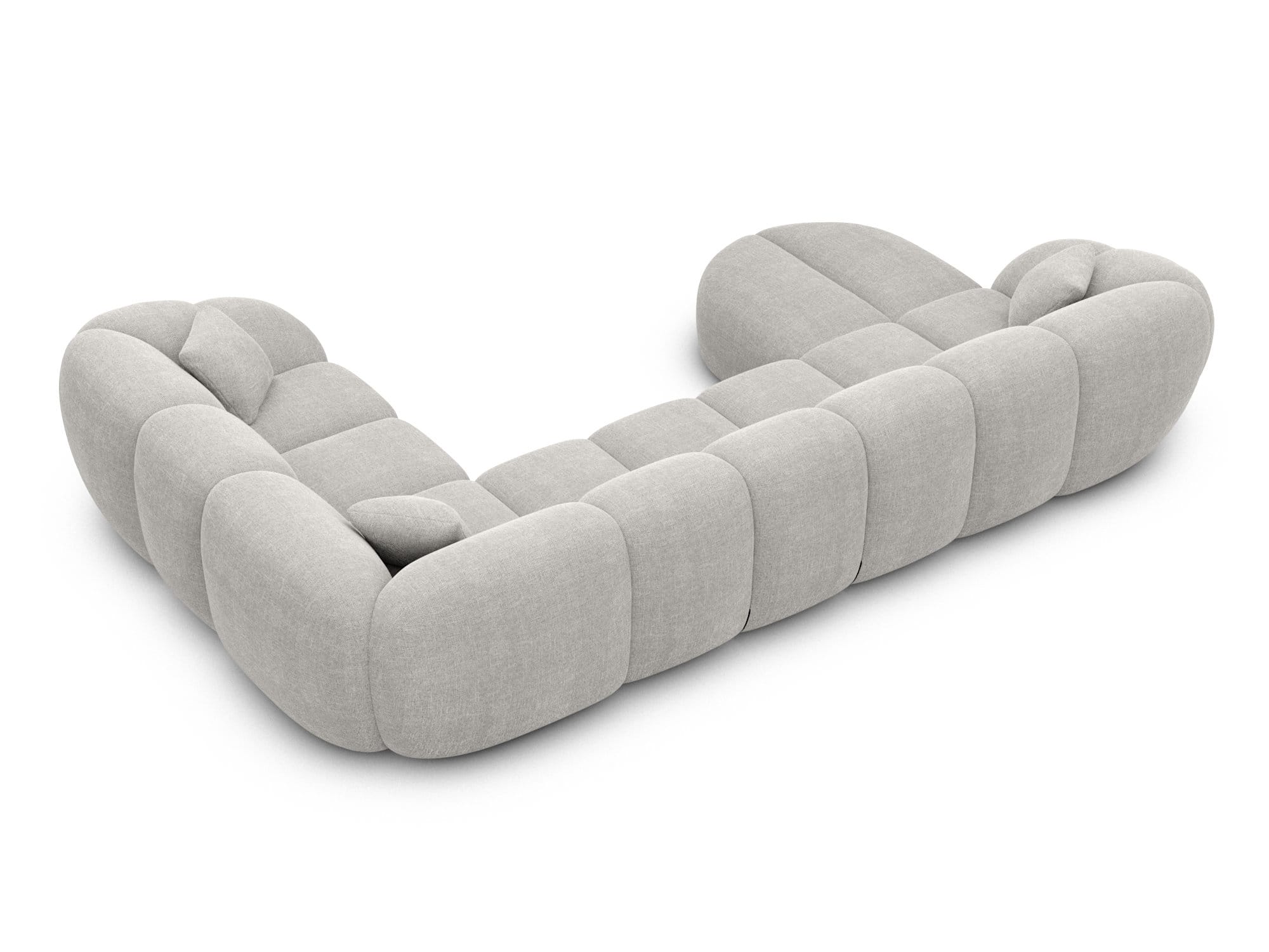 Wohnlandschaft Valderosa XL U-Form in Stoff Hellgrau