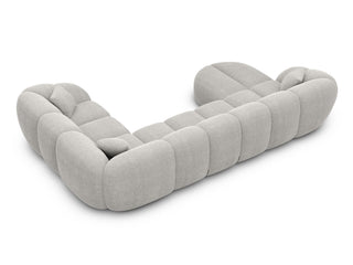 Wohnlandschaft Valderosa XL U-Form in Stoff Hellgrau