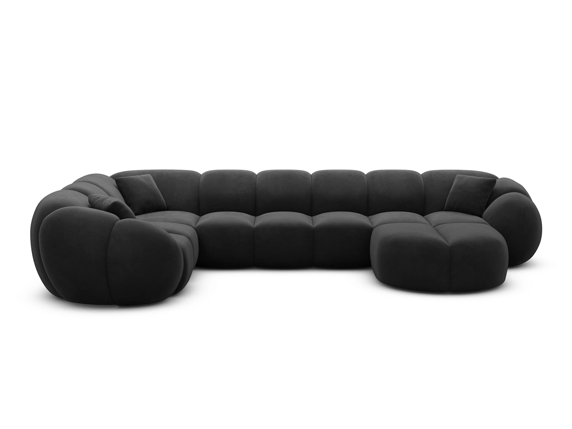 Polster Wohnlandschaft Valderosa XL U-Form Schwarz