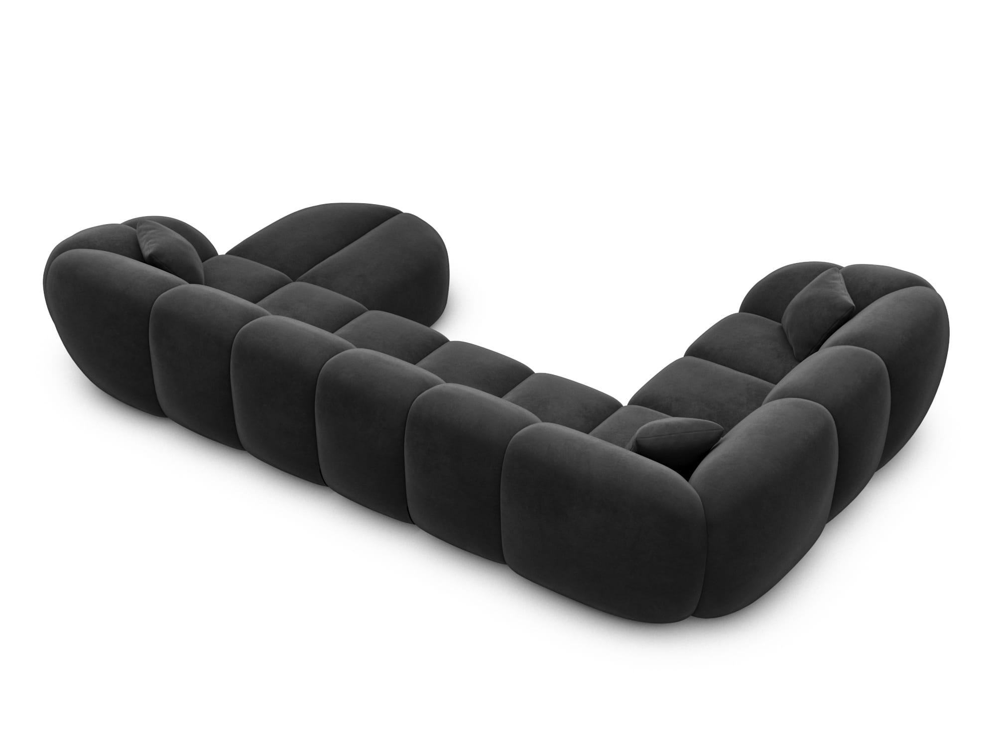 Polster Wohnlandschaft Valderosa XL U-Form Schwarz