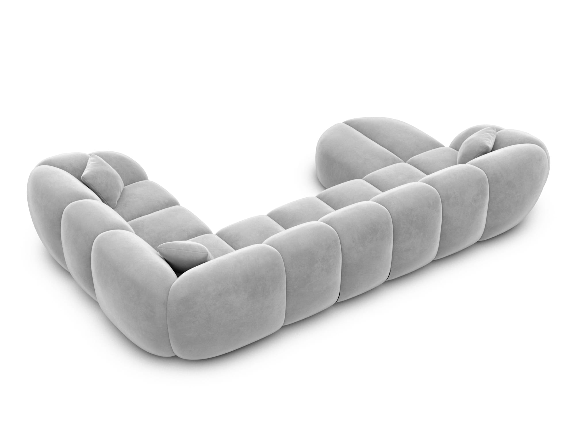 Polster Wohnlandschaft Valderosa XL U-Form Hellgrau