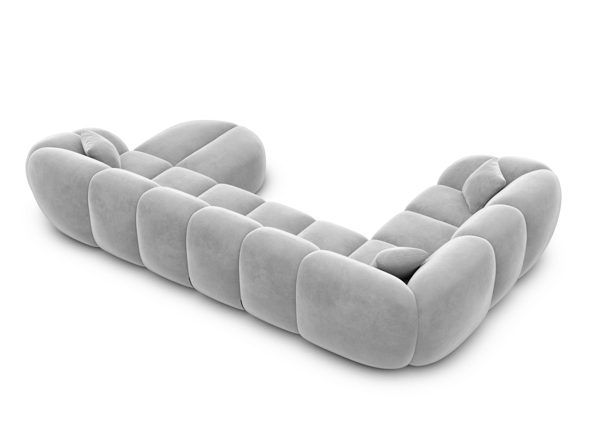 Polster Wohnlandschaft Valderosa XL U-Form Hellgrau