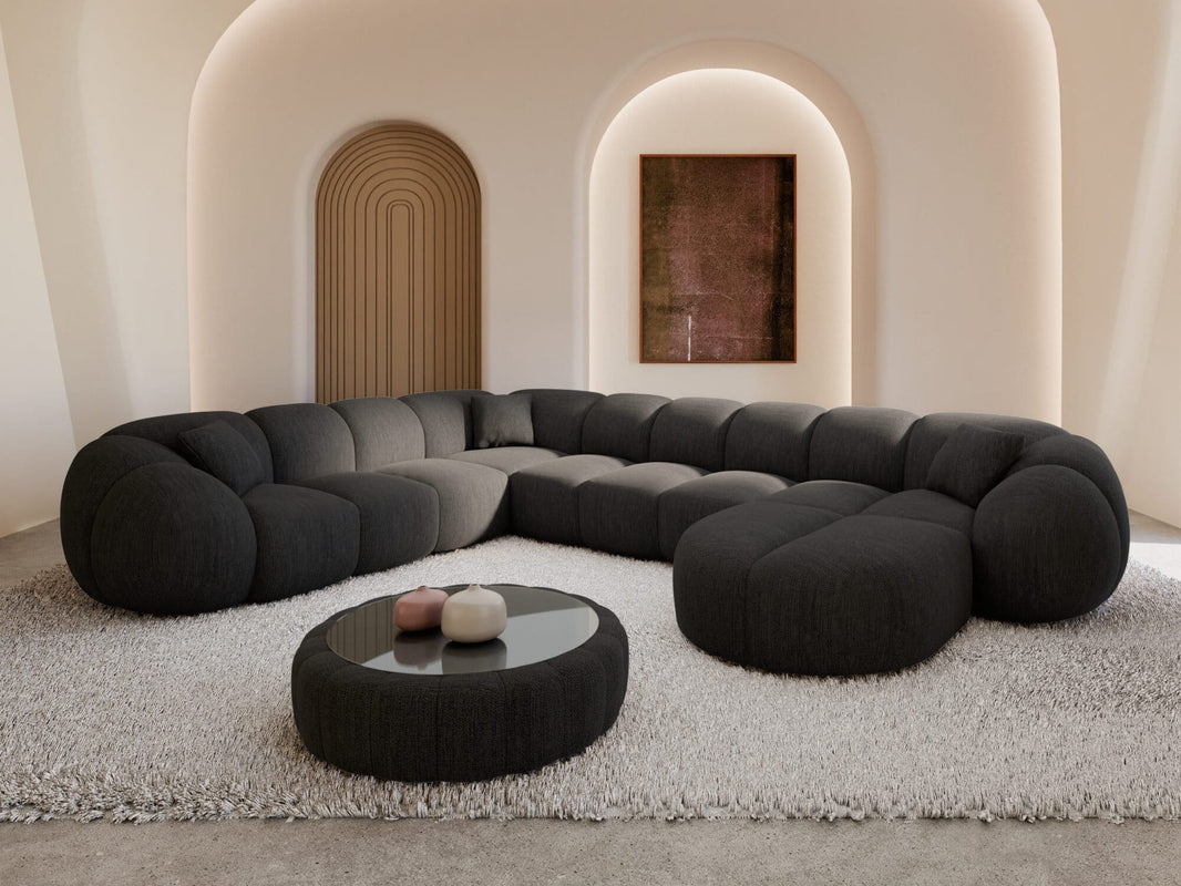 XXL Wohnlandschaft Valderosa U-Form aus Stoff
