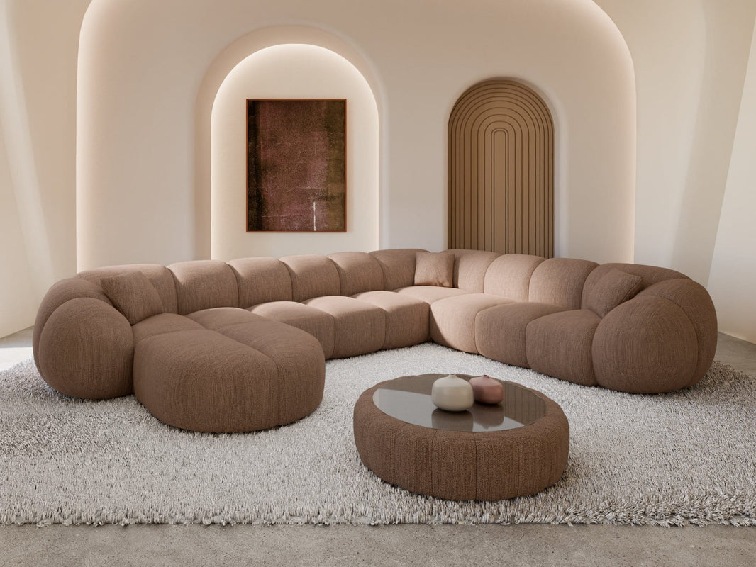XXL Wohnlandschaft Valderosa U-Form aus Stoff