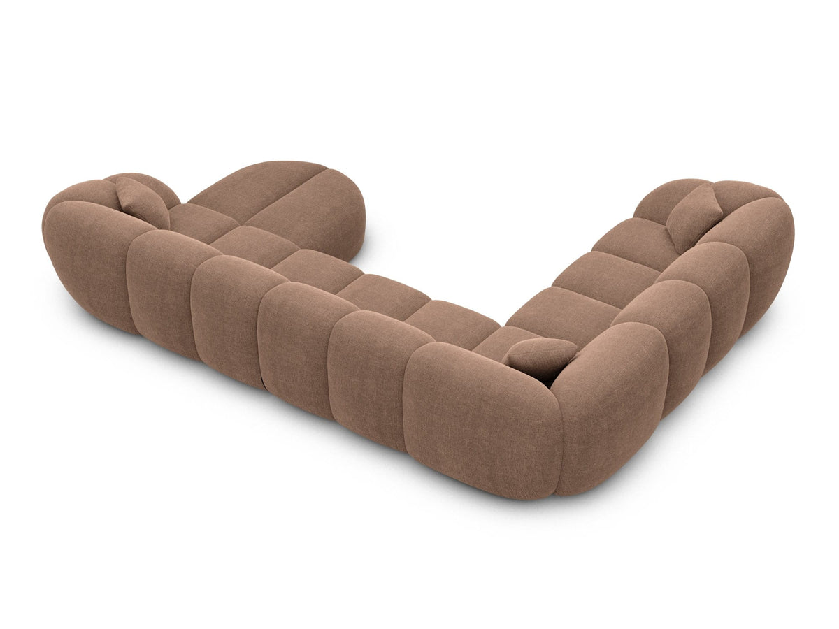 XXL Wohnlandschaft Valderosa U-Form aus Stoff Braun