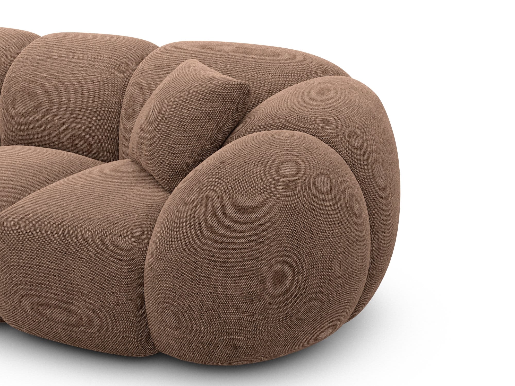 XXL Wohnlandschaft Valderosa U-Form aus Stoff Braun