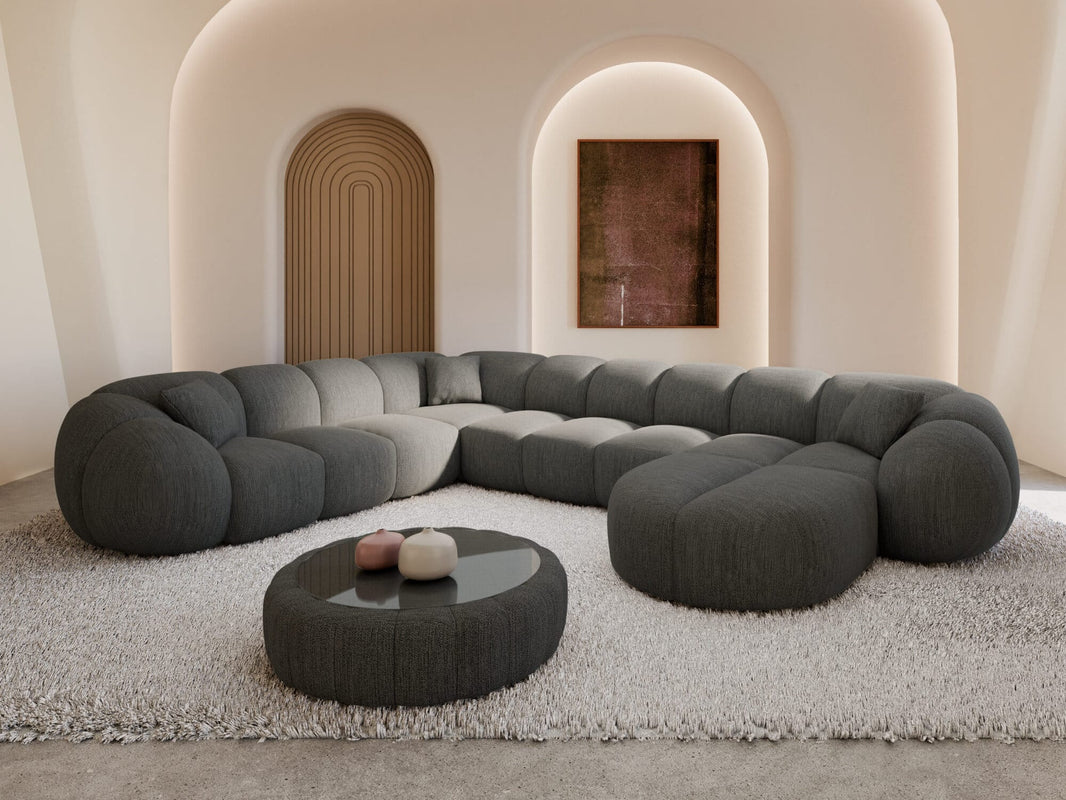 XXL Wohnlandschaft Valderosa U-Form aus Stoff