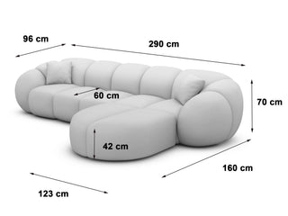 Stoff Ecksofa Valderosa L-Form Dunkelblau