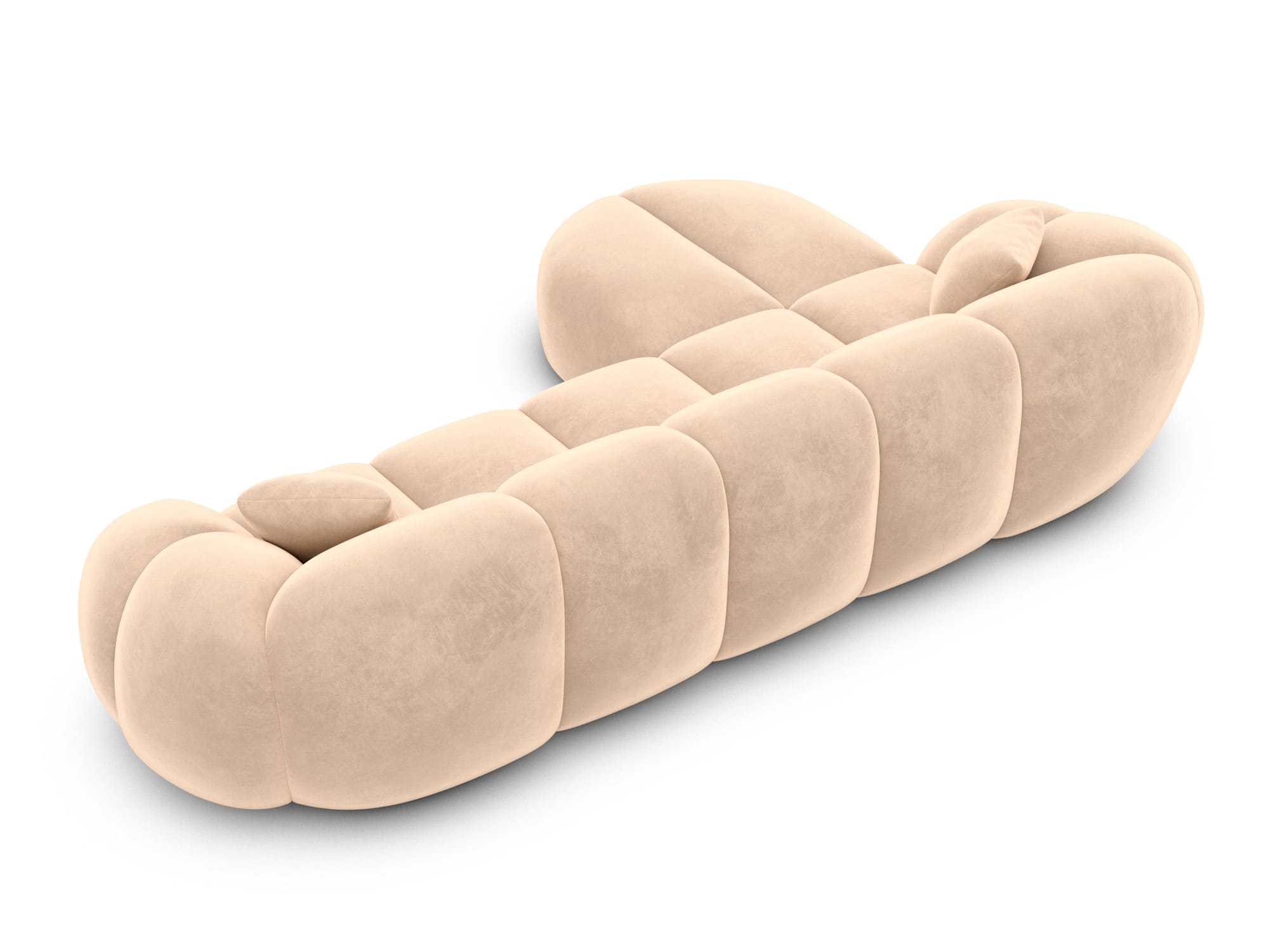 Polster Ecksofa Valderosa L Form kurz Beige